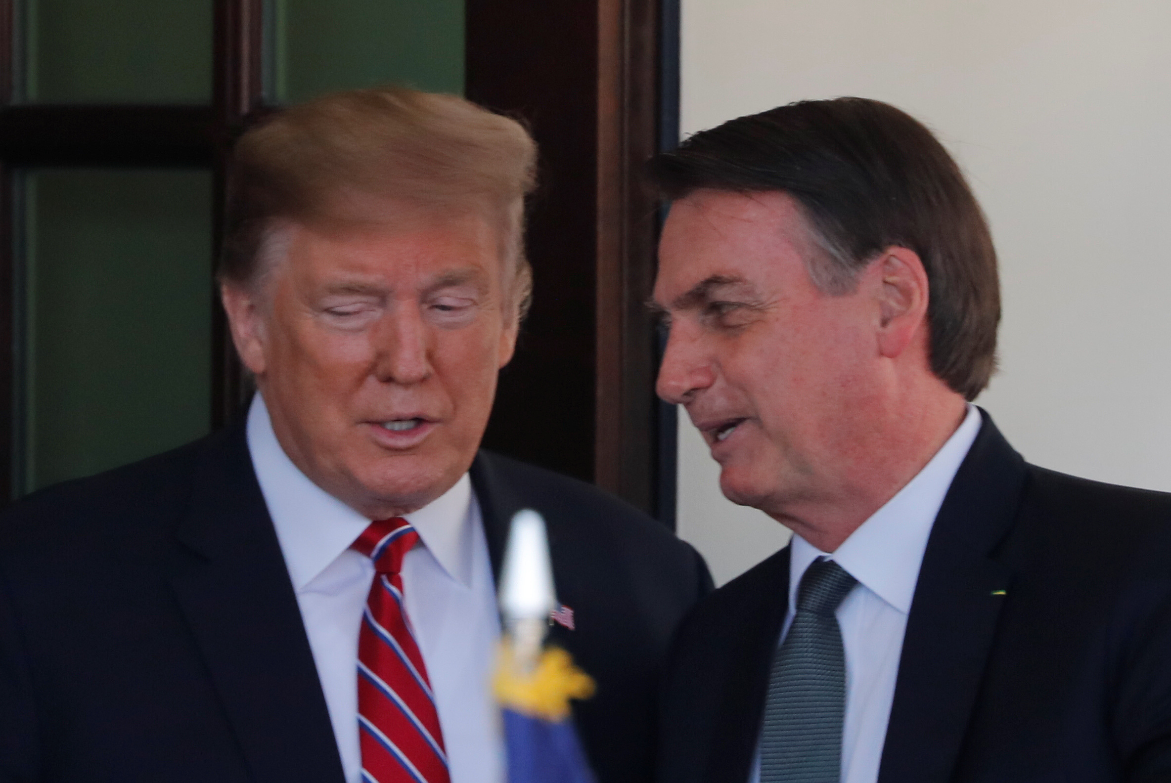 U.S. President Trump welcomes Brazilian President Bolsonaro at the White House in Washington