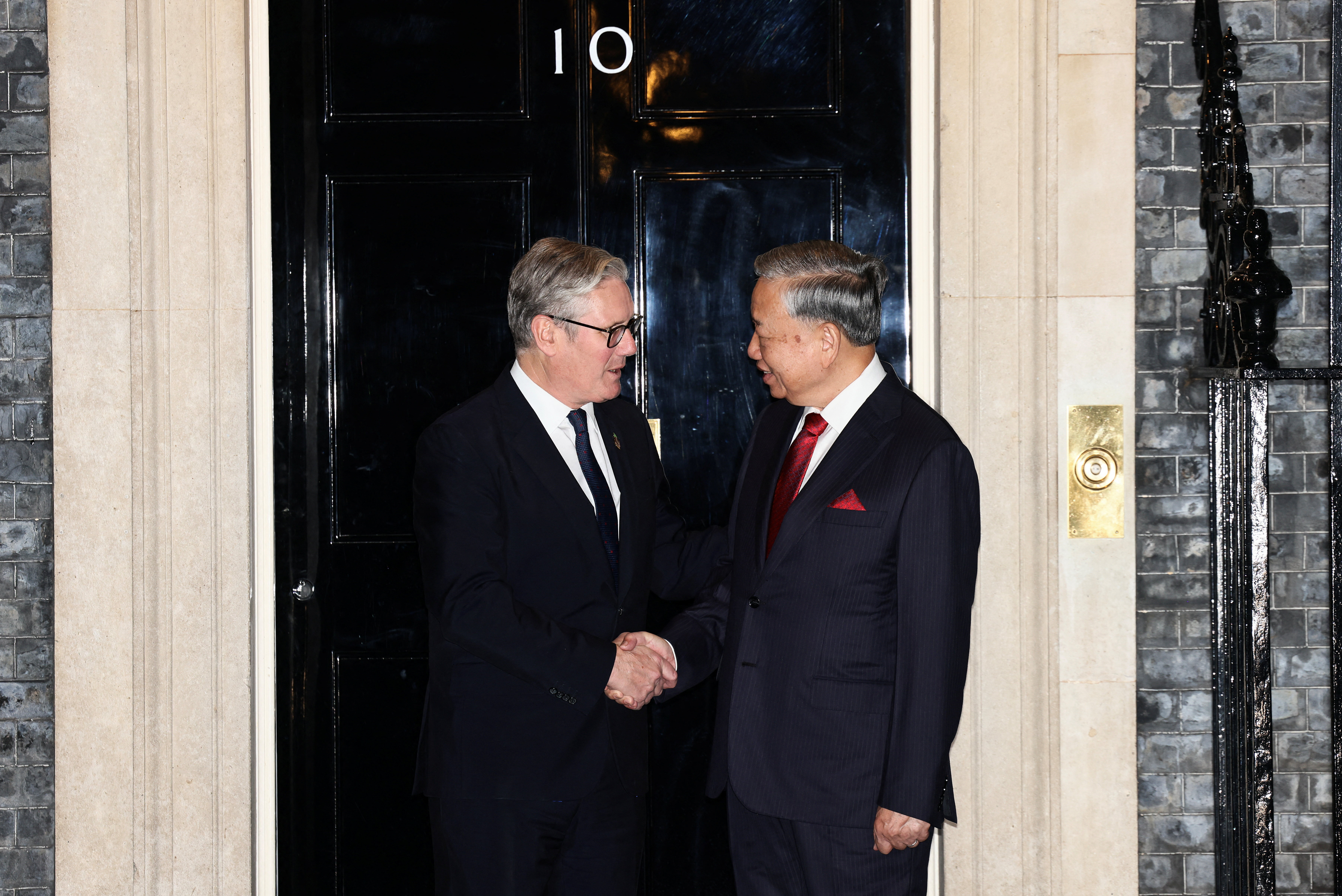 British PM Starmer welcomes Vietnamese Communist Party chief To Lam to Downing Street, in London