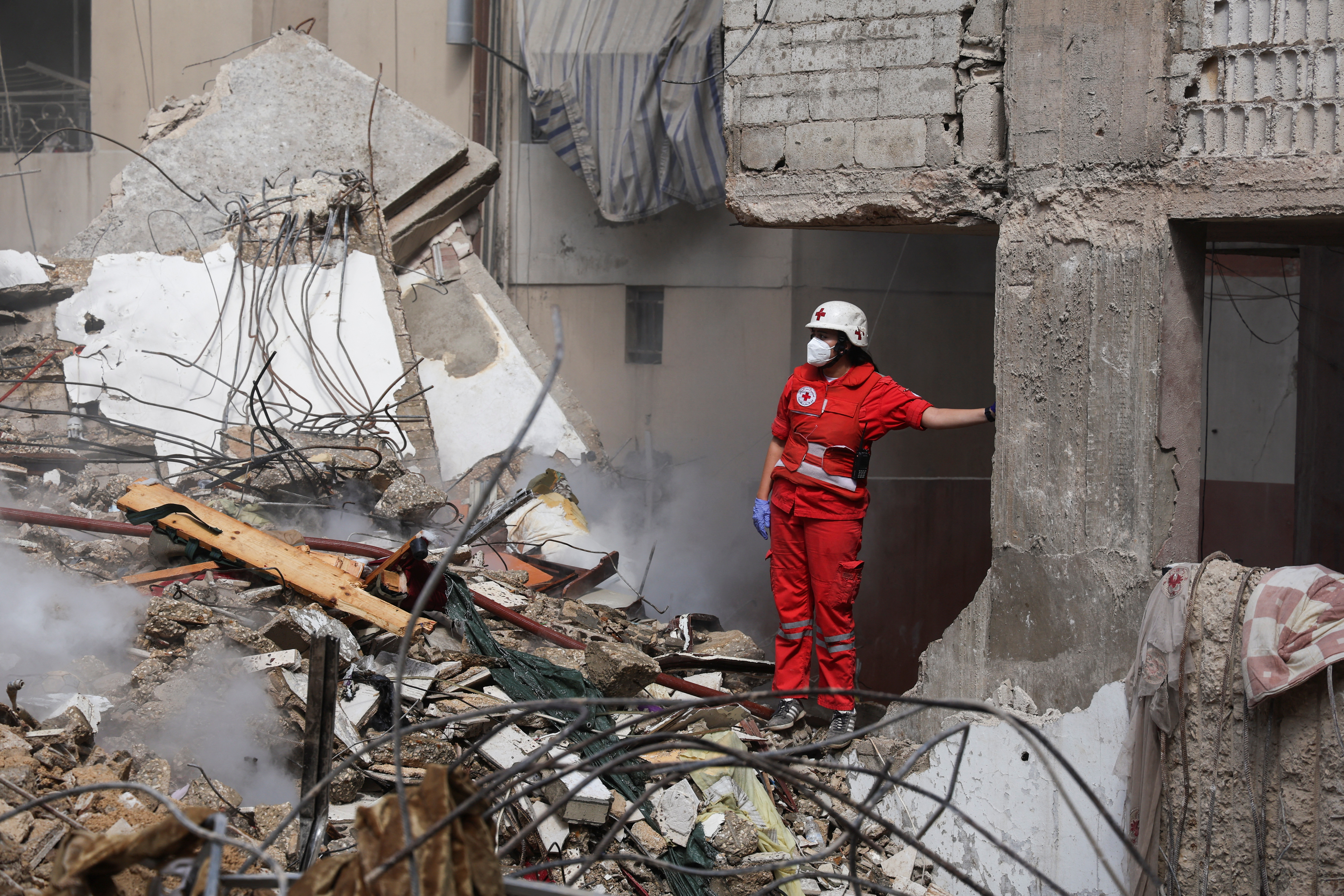 Aftermath of Israeli strike on Beirut's southern suburbs