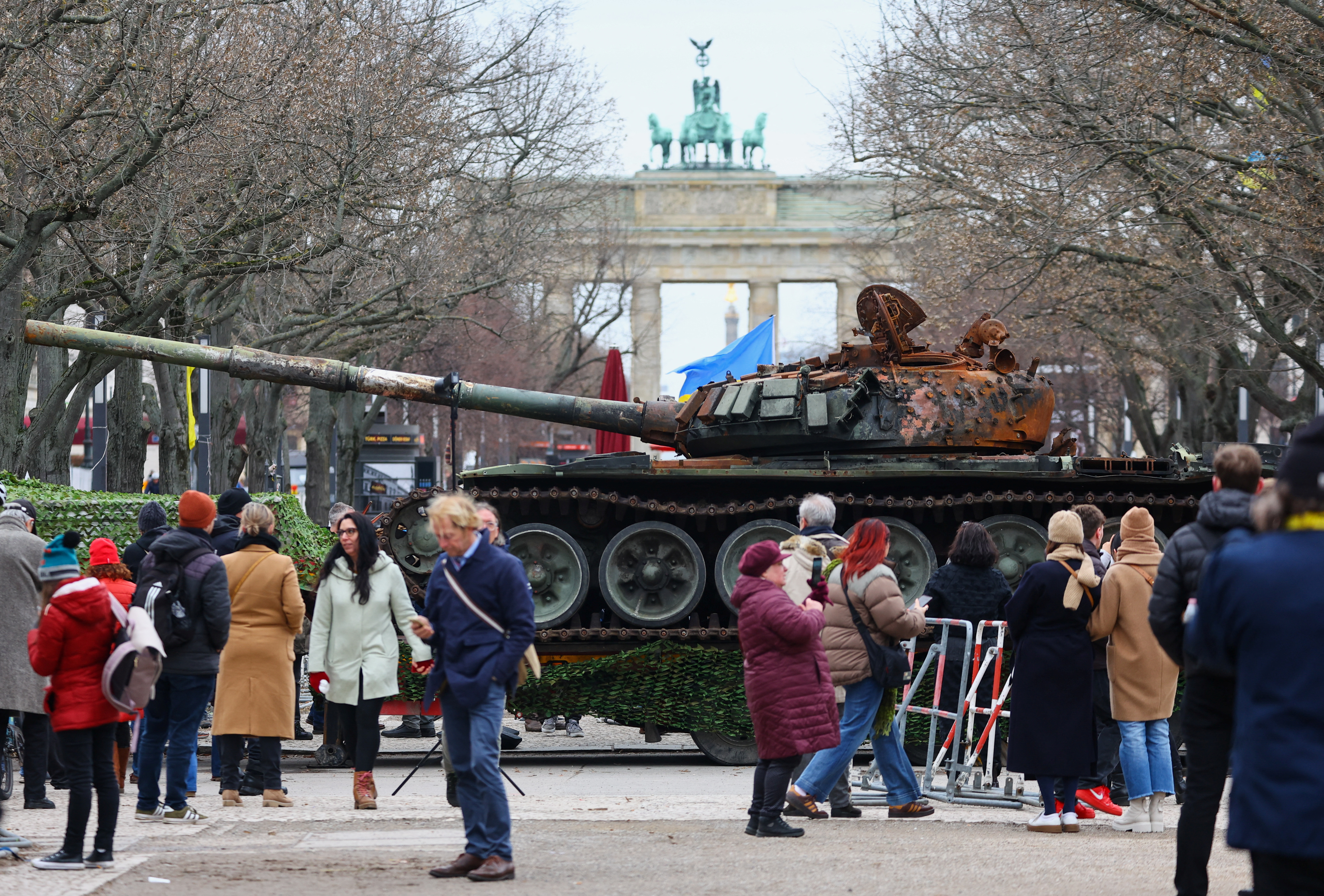 Event marking the first anniversary of the Russian invasion of Ukraine, in Berlin