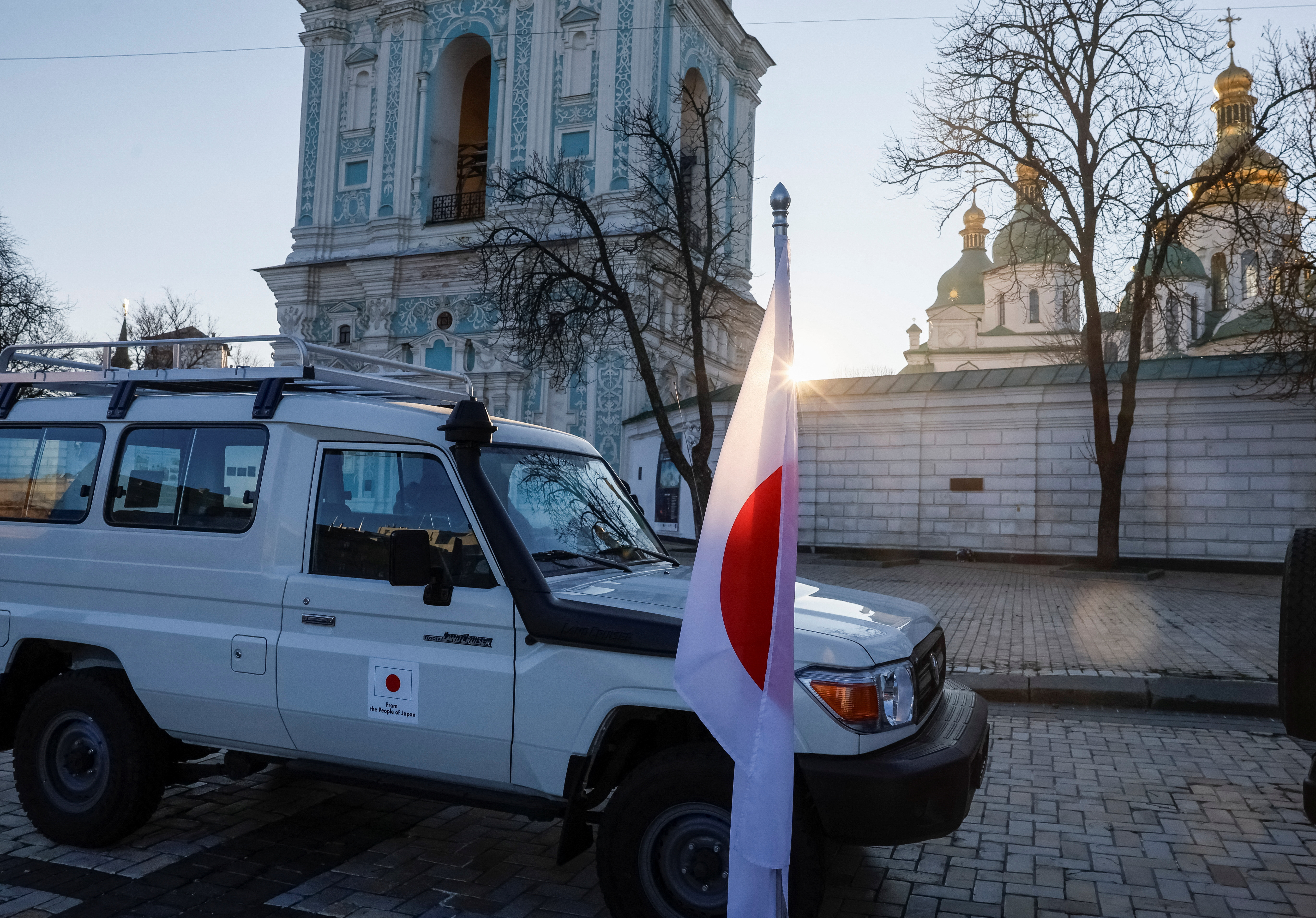 A transfer ceremony of special vehicles from Japan to Ukraine in Kyiv