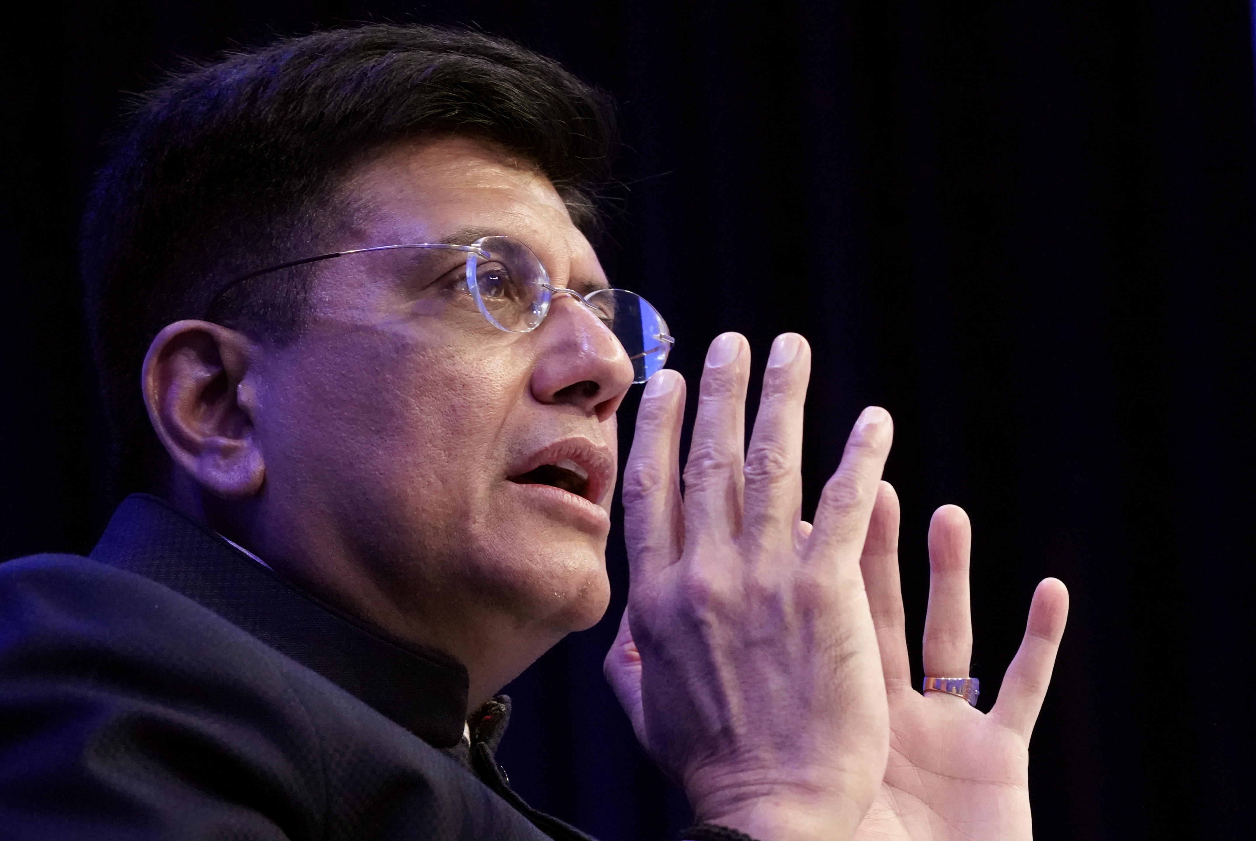 Piyush Goyal, India's Minister of Railways and Minister of Commerce and Industry, attends a session at the 50th World Economic Forum (WEF) annual meeting in Davos