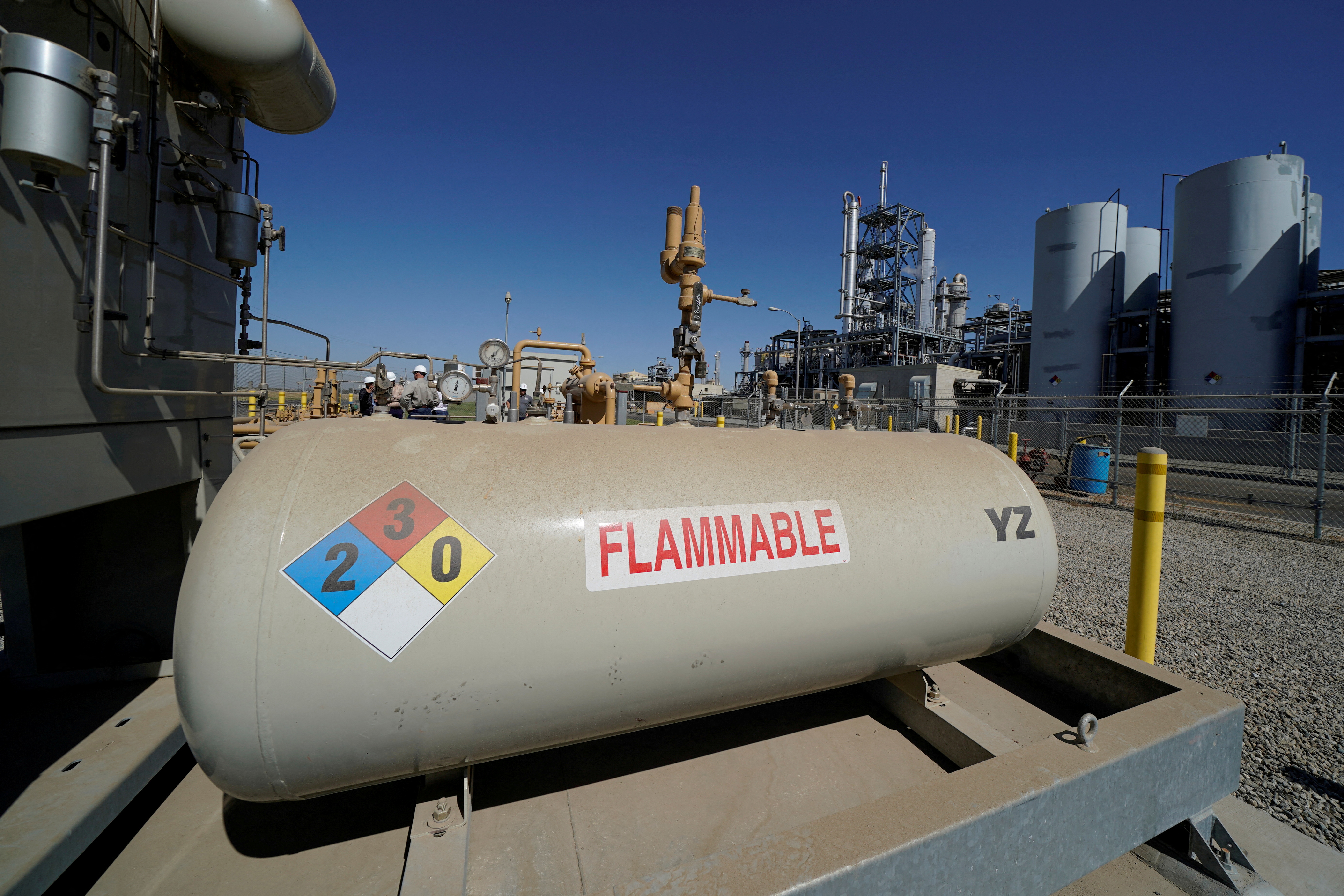 Natural gas is transferred into the SoCalGas system after being collected and purified at a Calgren collection facility in Pixley, California
