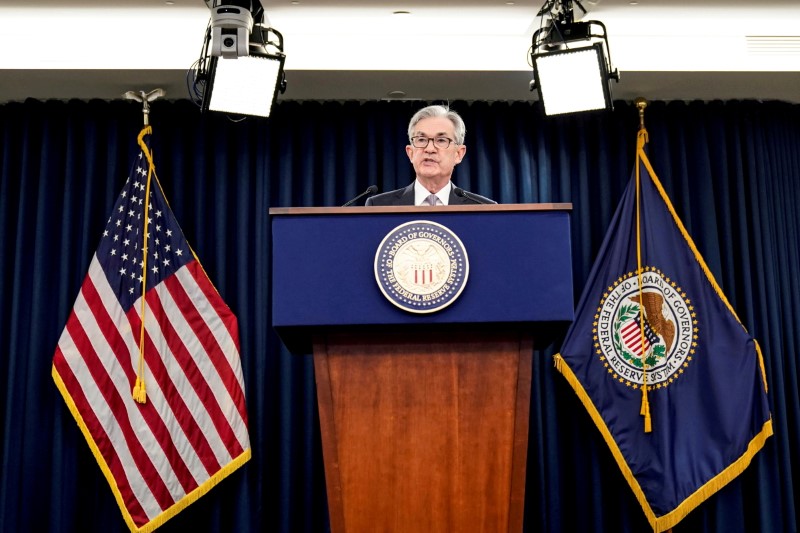 Federal Reserve Chair Jerome Powell holds news conference following the Federal Open Market Committee meeting in Washington