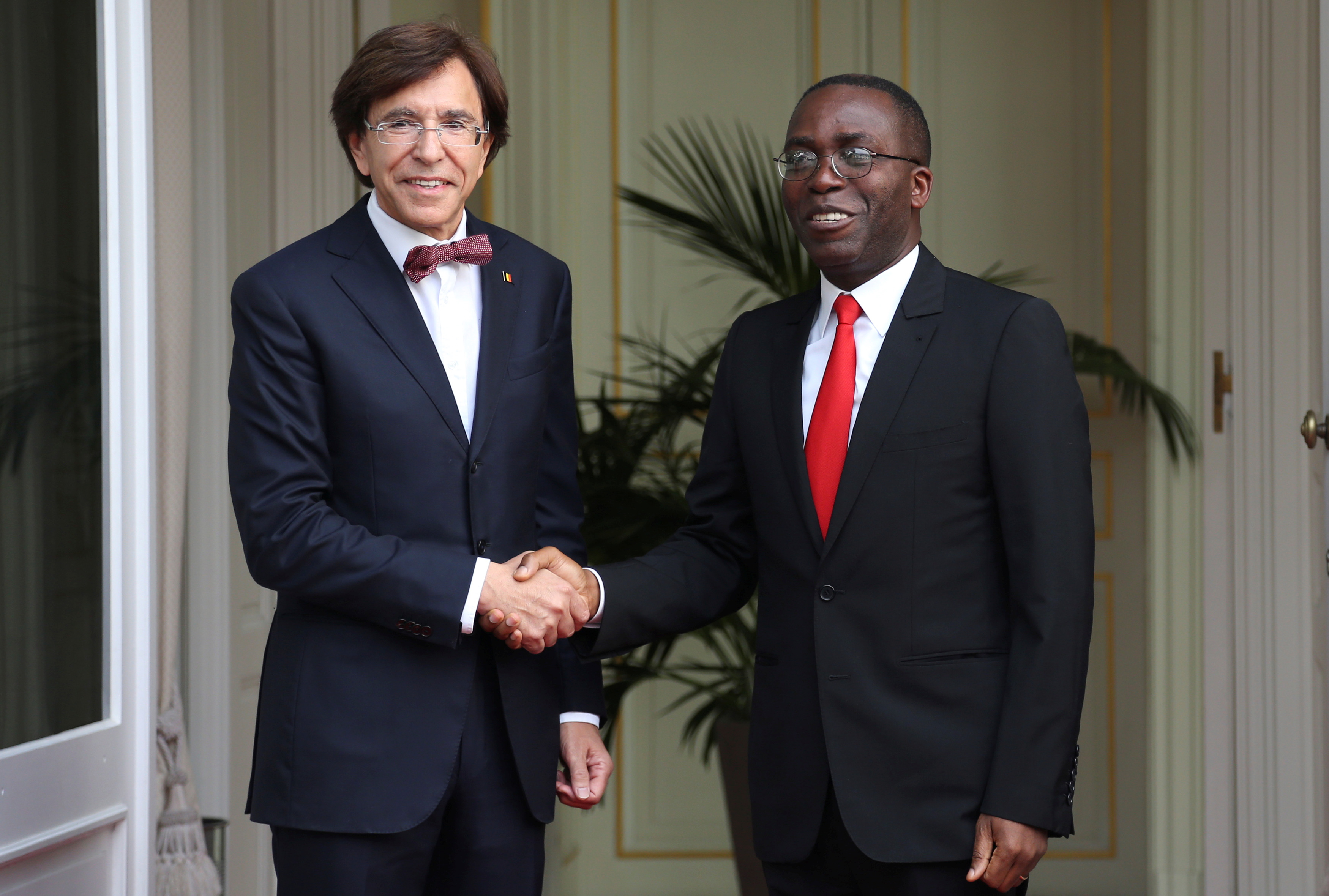 Congo's former PM, Matata, with Belgium's former PM, Di Rupo, in 2014