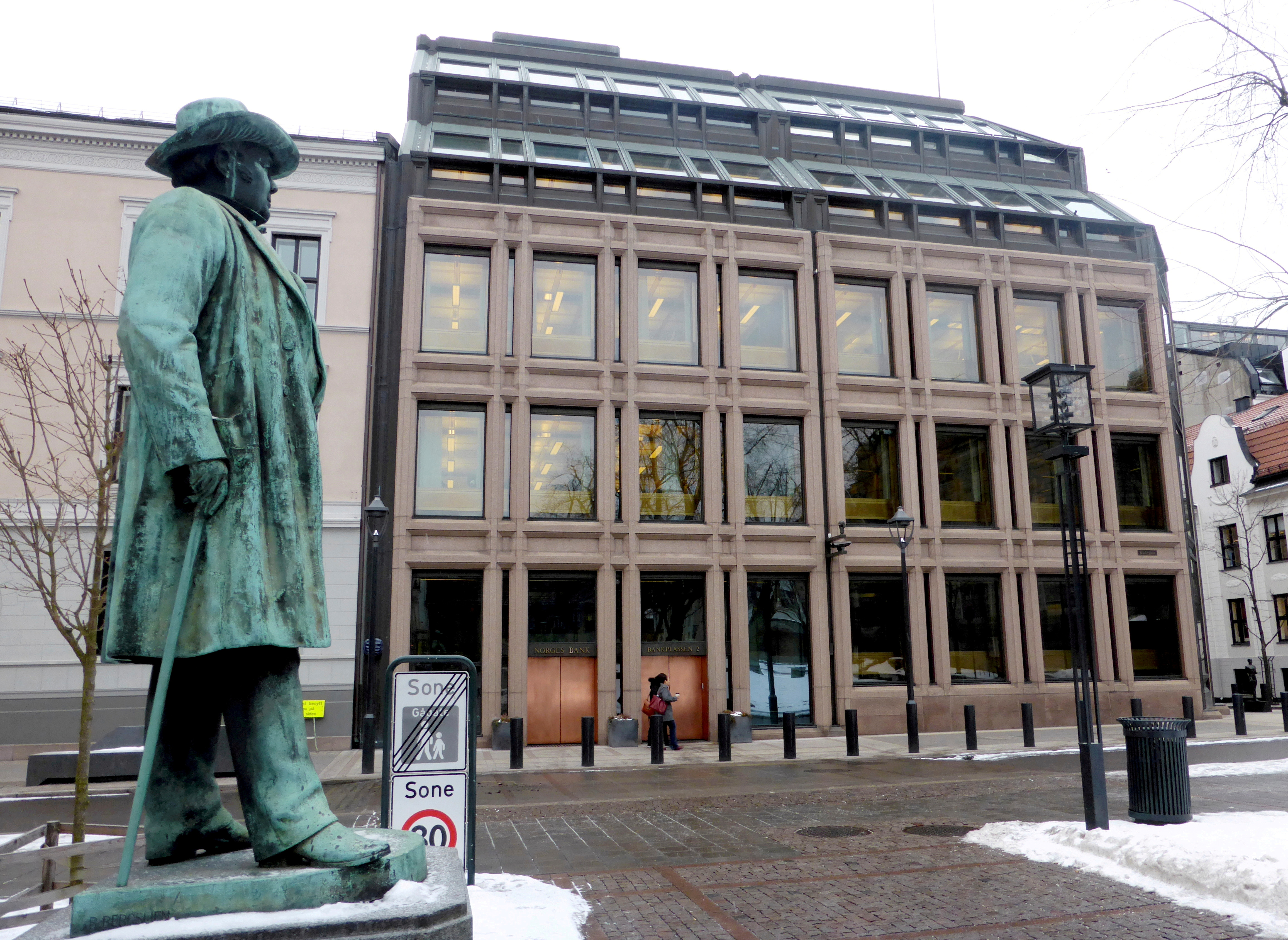 A general view of the Norwegian central bank in Oslo