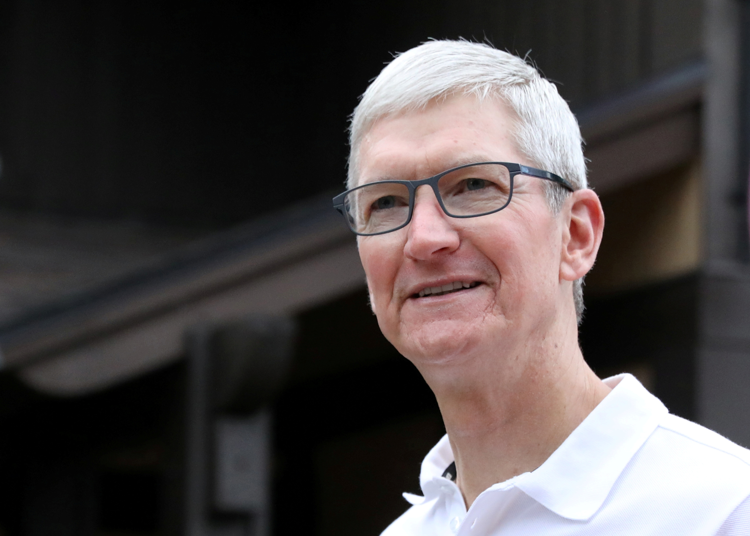 Tim Cook, CEO of Apple, attends the annual Allen and Co. Sun Valley media conference in Sun Valley, Idaho, U.S., July 10, 2019. REUTERS/Brendan McDermid/File Photo