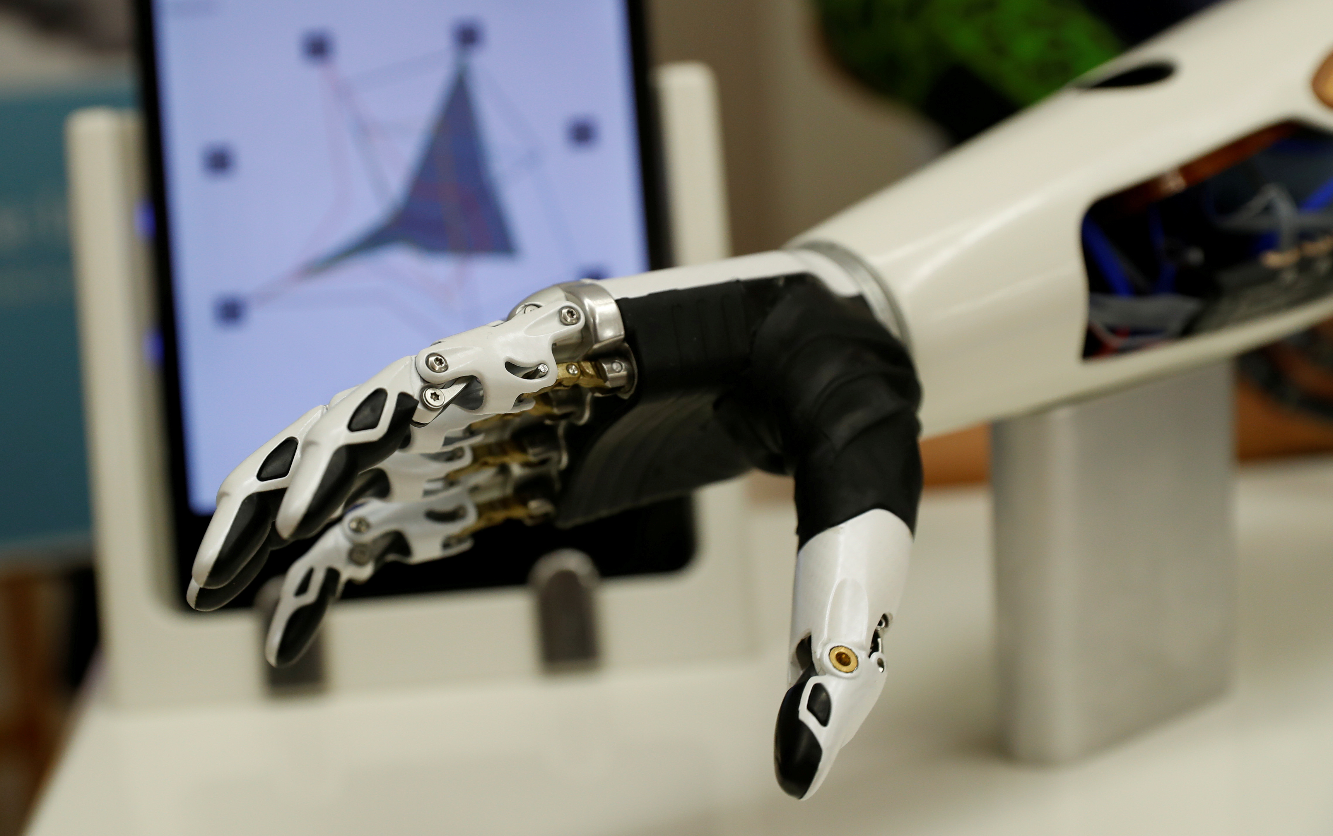A bebionic hand is seen during the Ottobock media day in Vienna