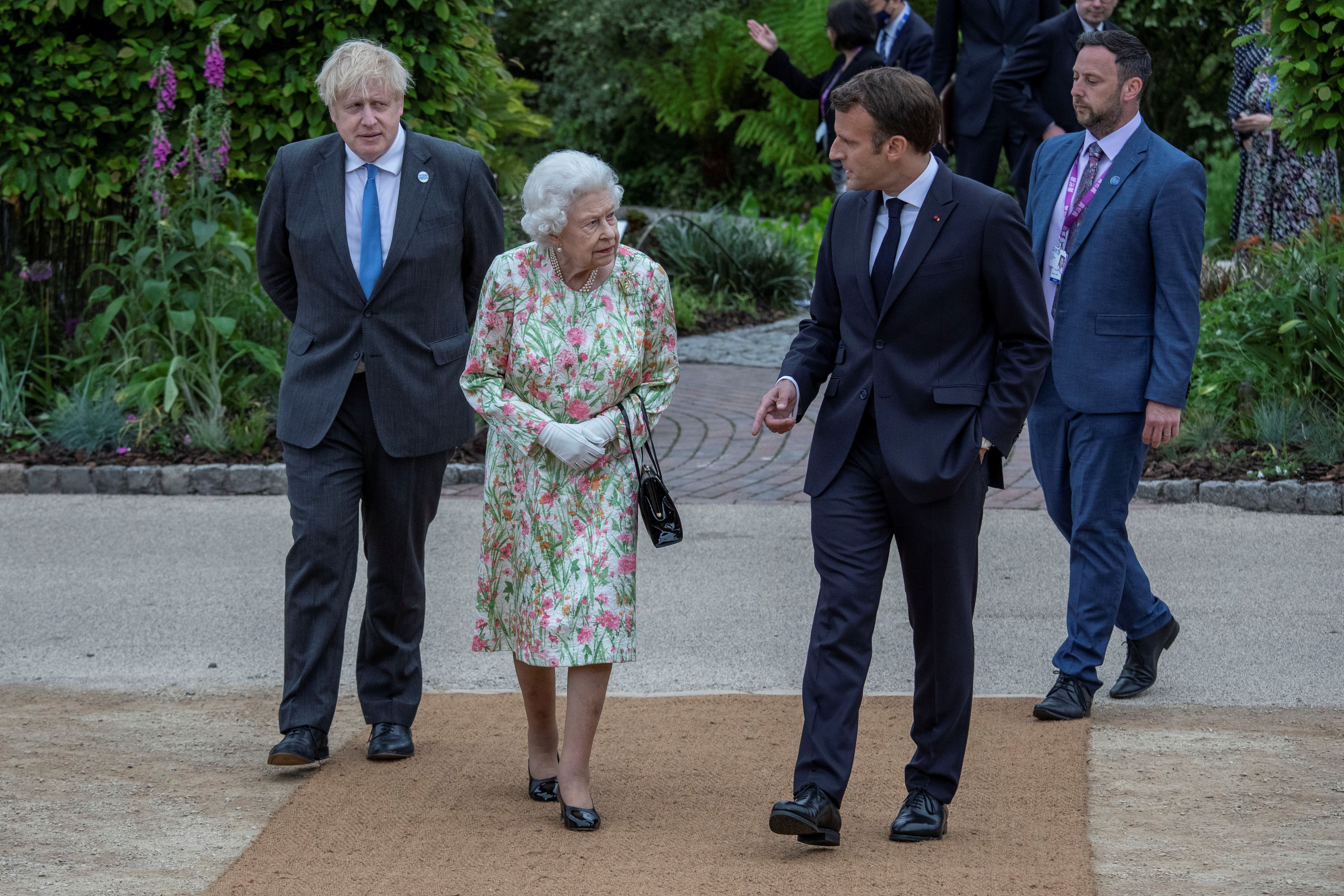 The Latest: Queen Elizabeth II hosts G-7 leaders, spouses