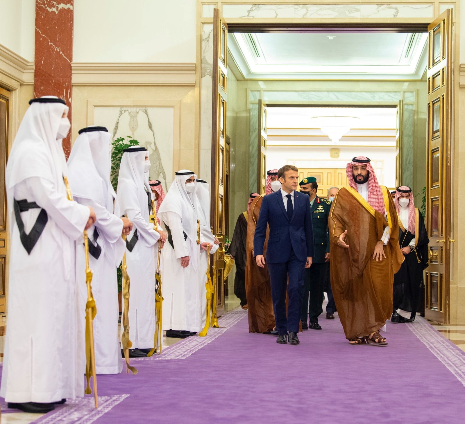 Saudi Crown Prince, Mohammed bin Salman, receives French President Emmanuel Macron in Jeddah, Saudi Arabia
