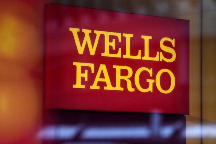 A Wells Fargo logo in New York City
