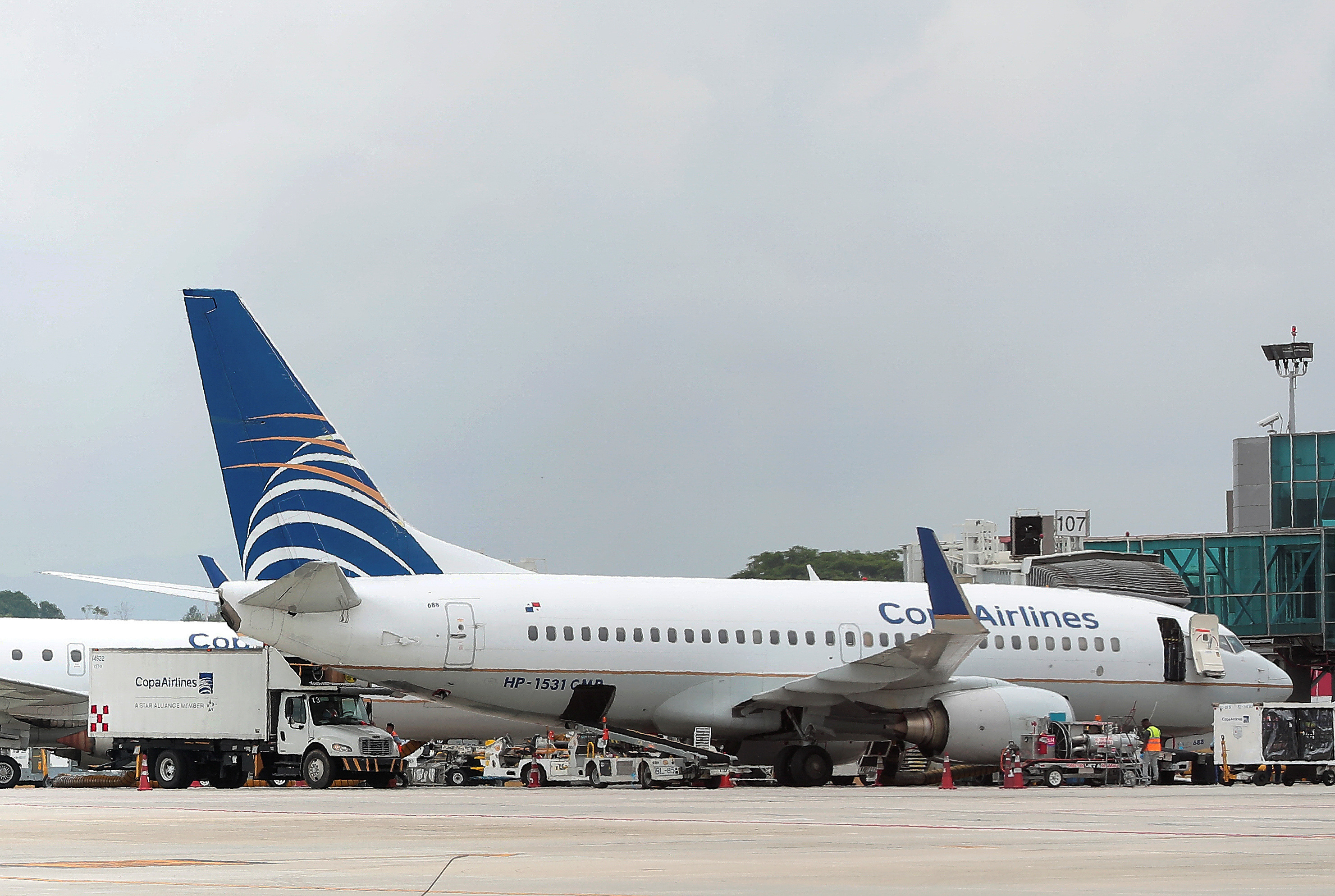 Copa Airlines' plane is pictured at Tocumen International Aiport after the company said it will suspend all operations in order to weather the coronavirus disease (COVID-19) crisis, in Panama City