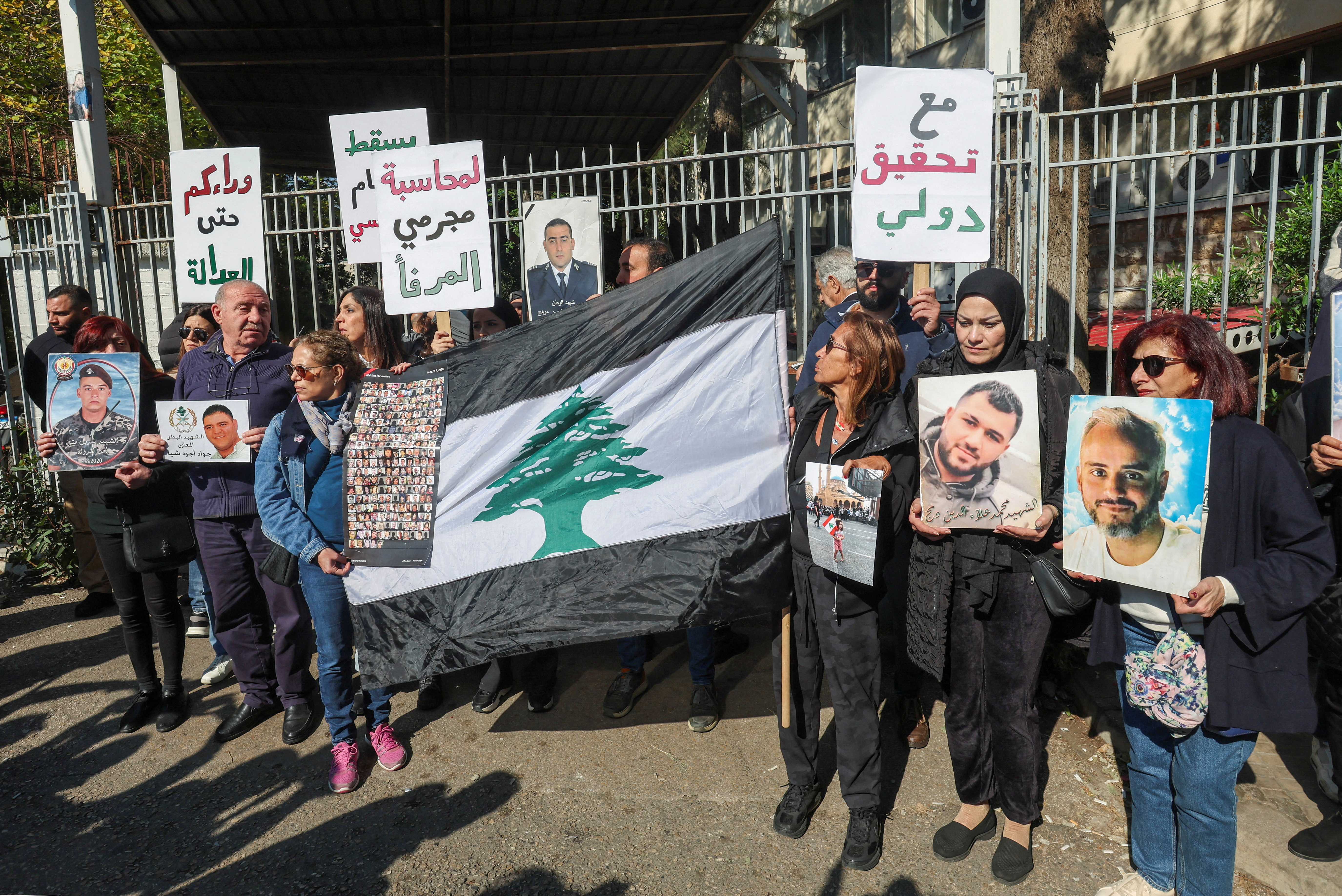 A protest for families of the victims of the 2020 Beirut port explosion