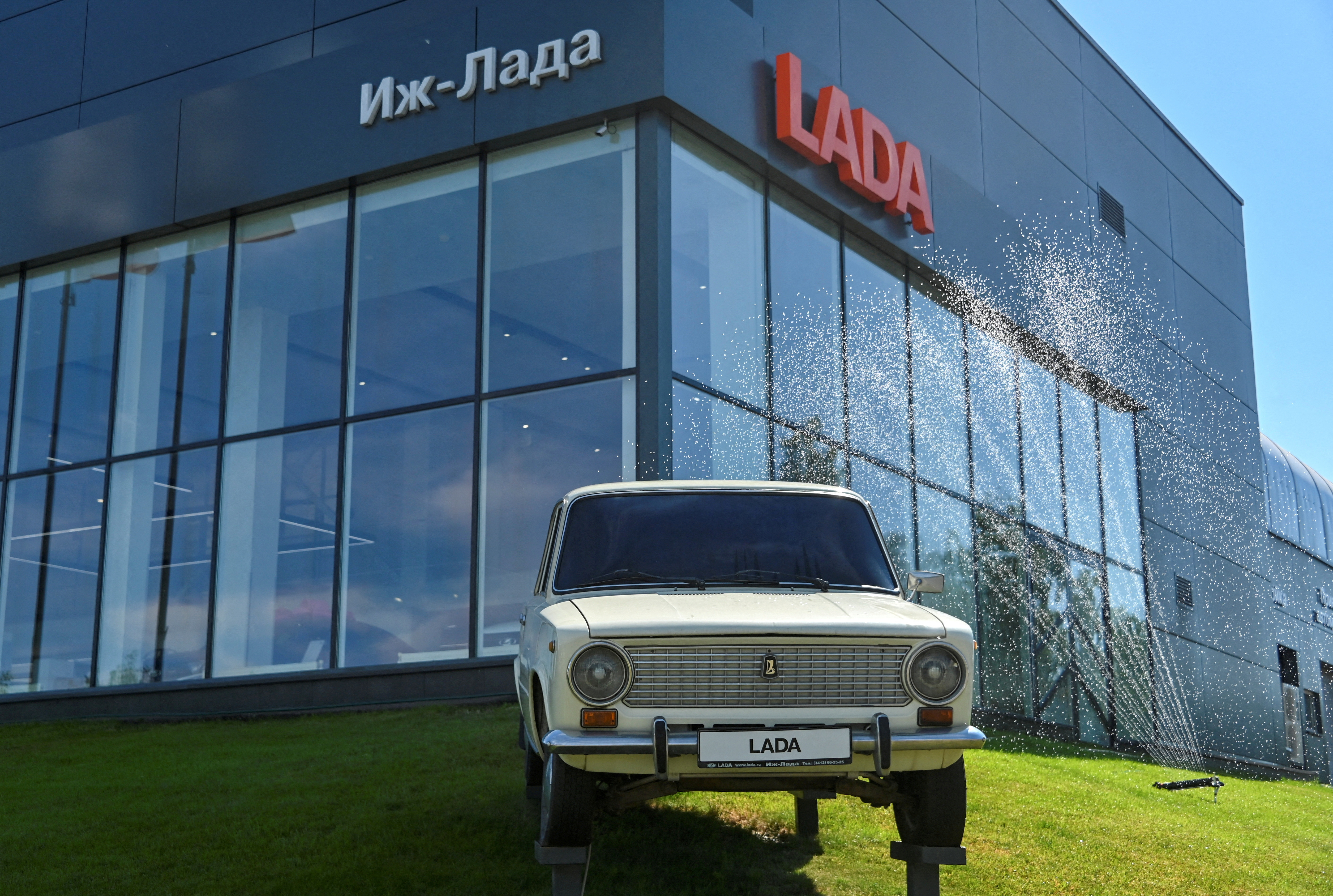 A view shows Izh-Lada dealership in the city of Izhevsk