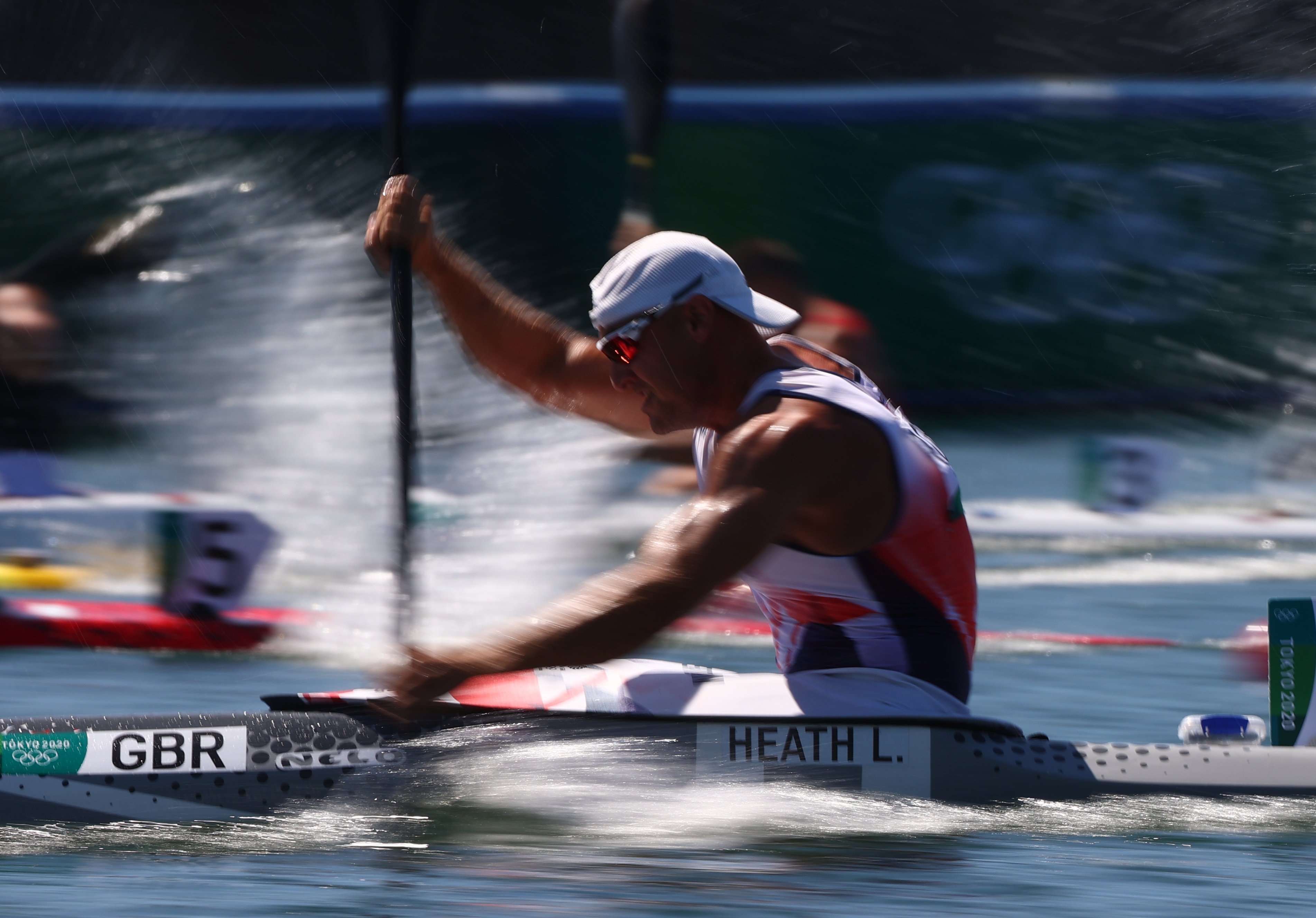 Tokyo 2020 Olympics - Canoe Sprint - Men's K1 200m - Semifinal 1 - Sea Forest Waterway, Tokyo, Japan - August 5, 2021. Liam Heath of Britain in action REUTERS/Lindsey Wasson