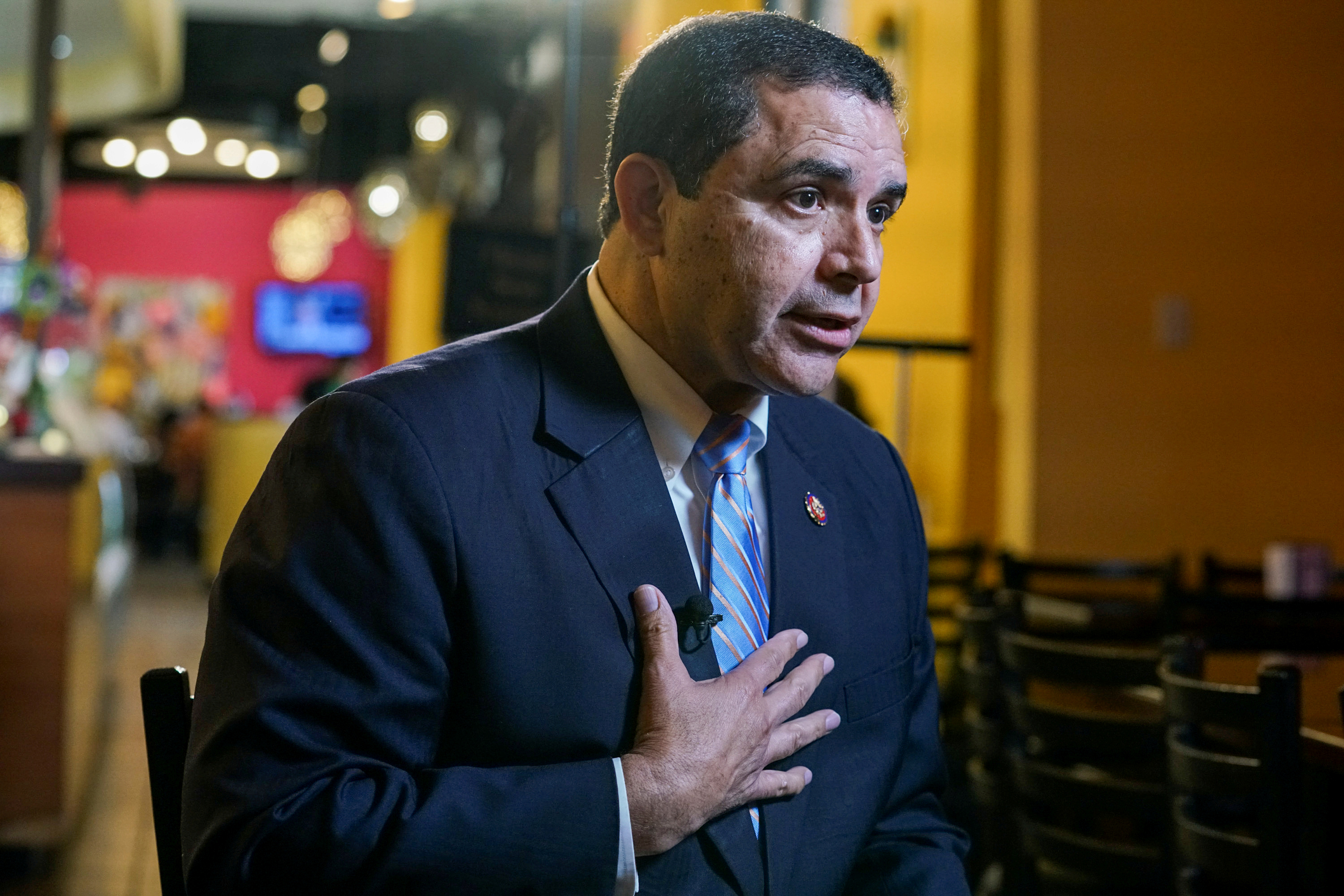 U.S. Rep. Henry Cuellar gives an interview in Laredo, Texas