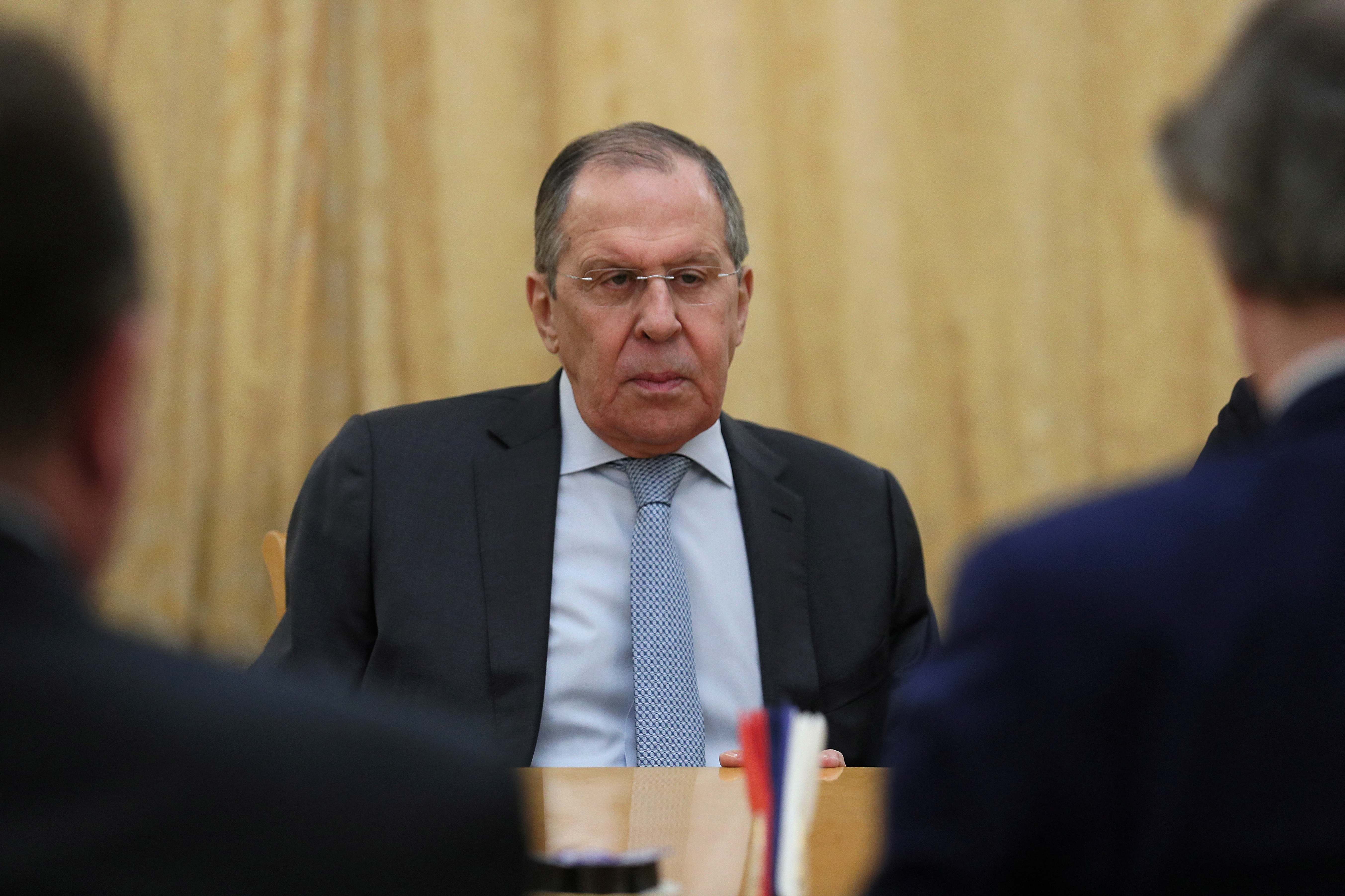 Russian Foreign Minister Sergei Lavrov meets with U.N. Special Envoy for Syria Geir Pedersen in Moscow