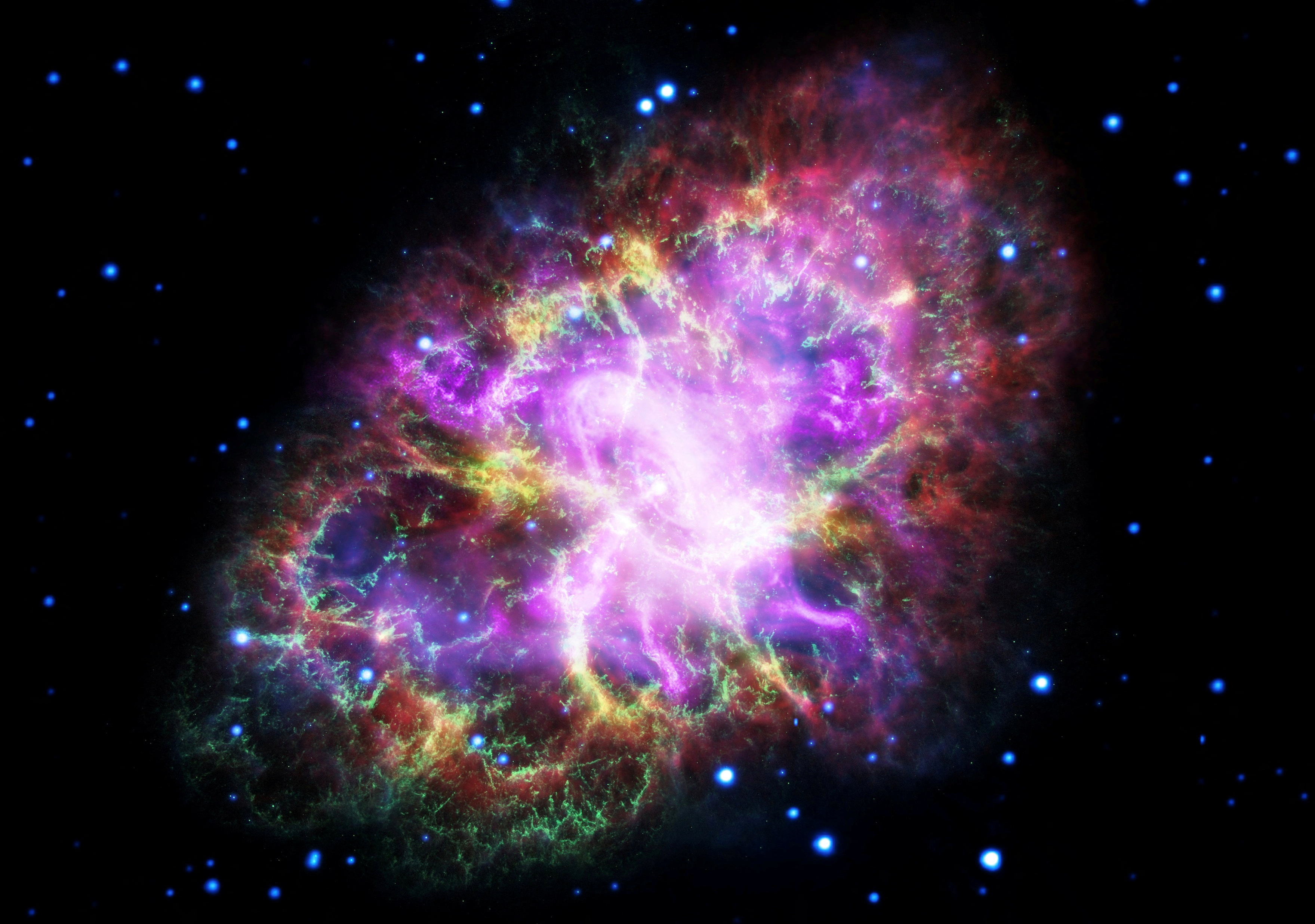 This NASA composite image of the Crab Nebula