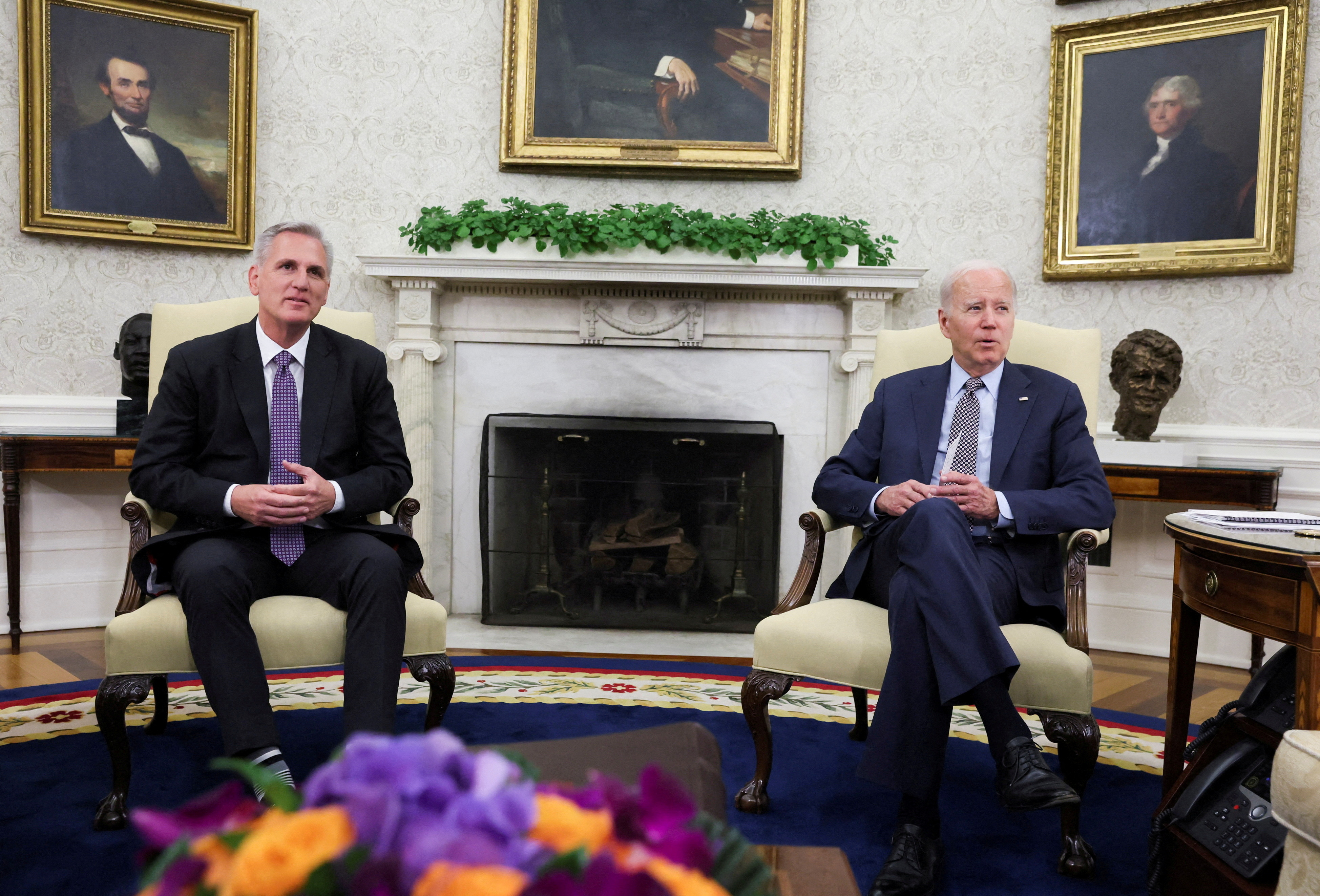 U.S. President Joe Biden holds debt limit talks with Congressional leaders at the White House in Washington