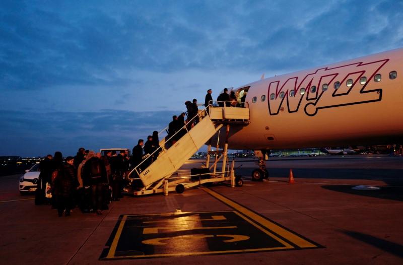 Wizz Air Airbus 321 aircraft is pictured at the Chopin International Airport in Warsaw