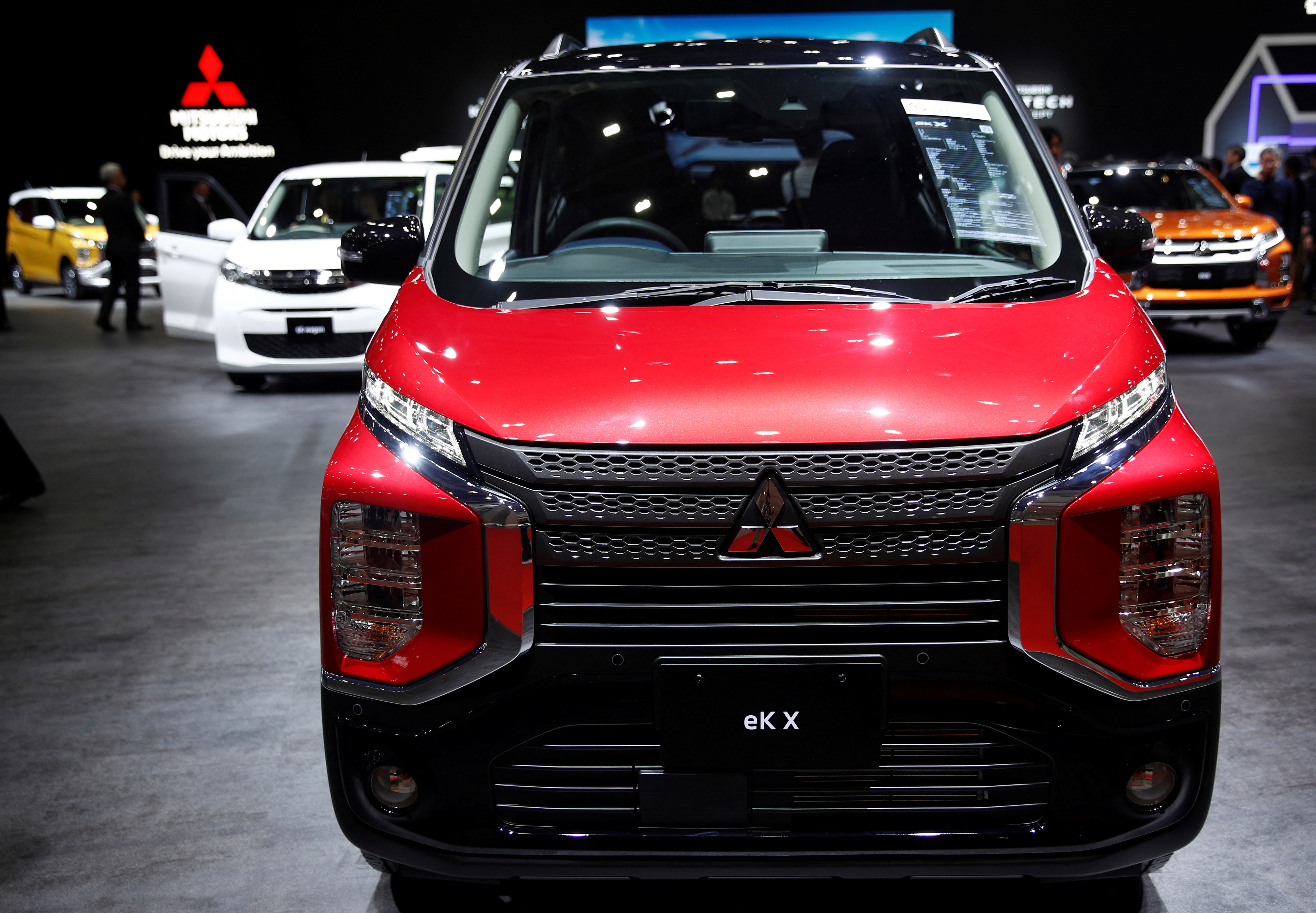 A Mitsubishi ek electric kei car is pictured at the Tokyo Motor Show, in Tokyo