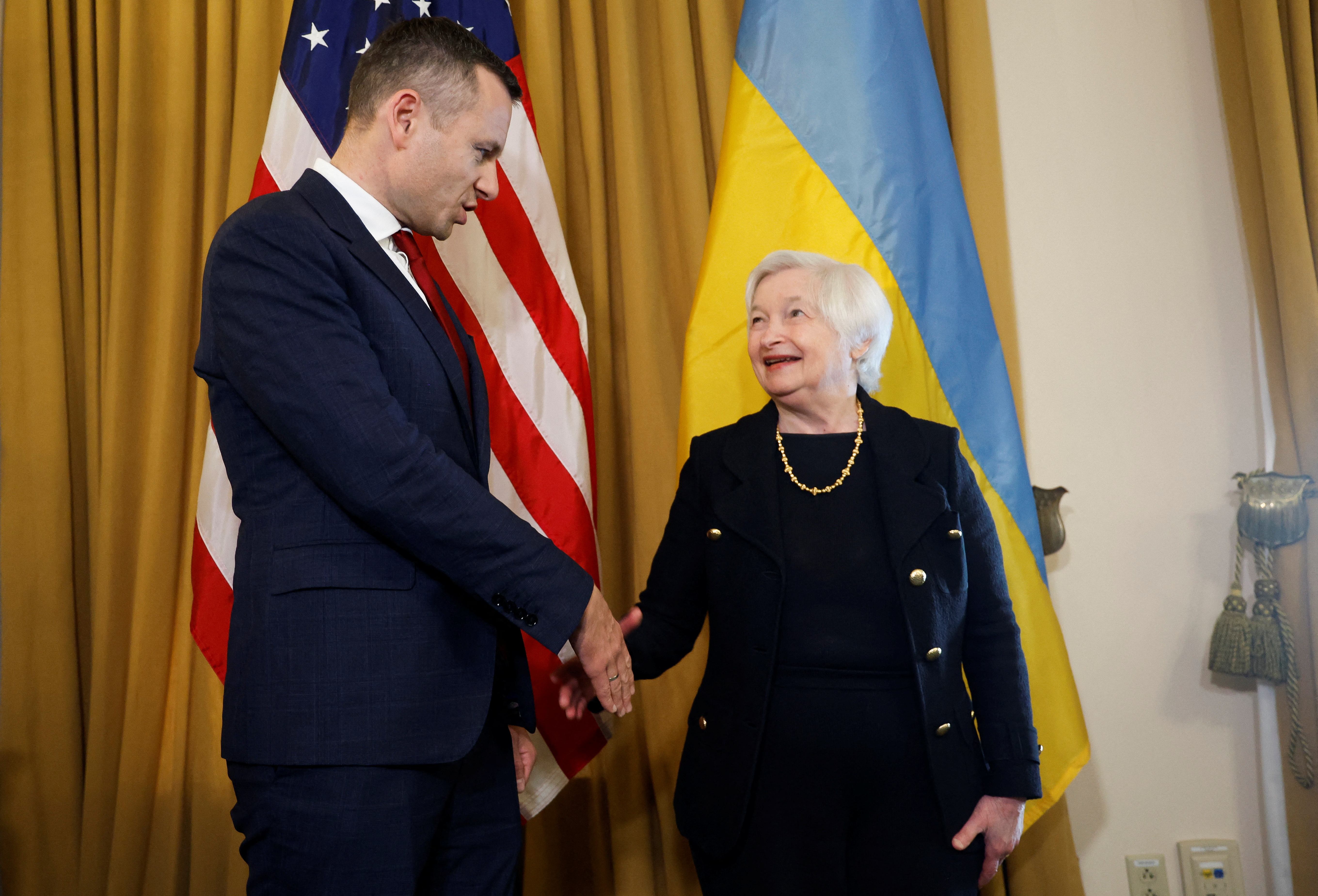 U.S. Treasury Secretary Yellen holds a bilateral meeting with Ukraine's Finance Minister Marchenko, in Washington