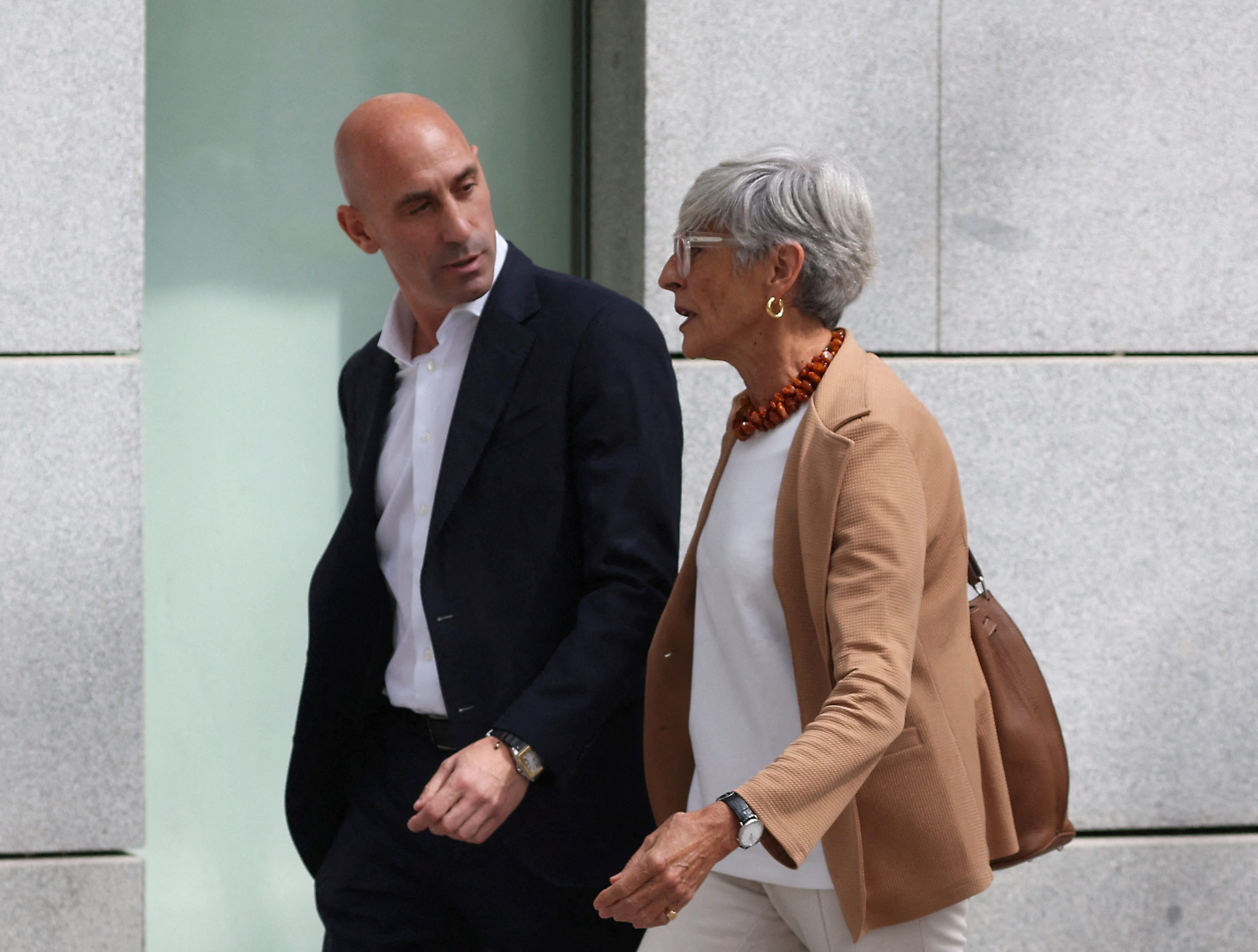 Former Royal Spanish Football Federation President Luis Rubiales arrives to testify at the High Court in Madrid