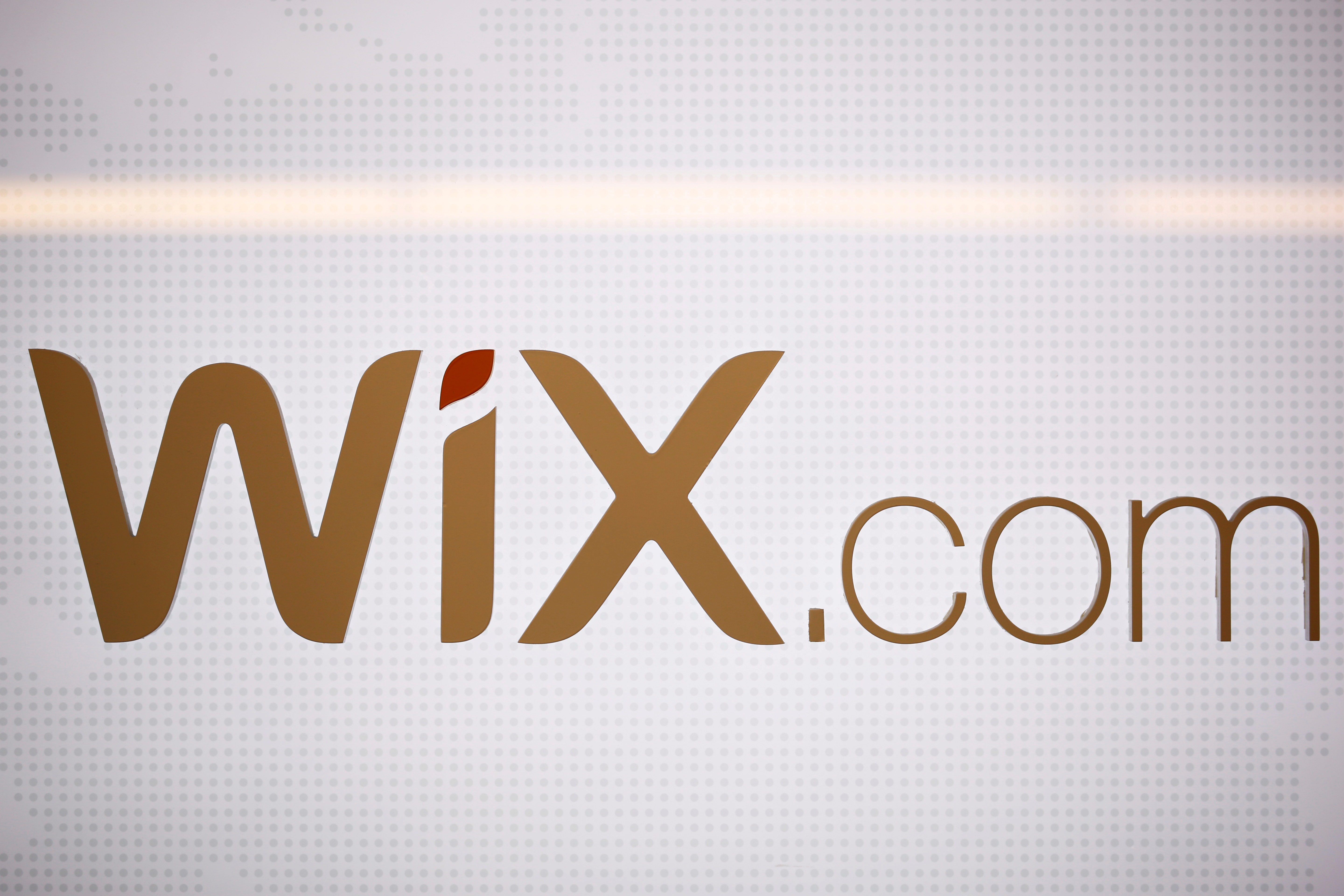 The logo of website-designer firm Wix.com is seen at a high-tech park in Beersheba