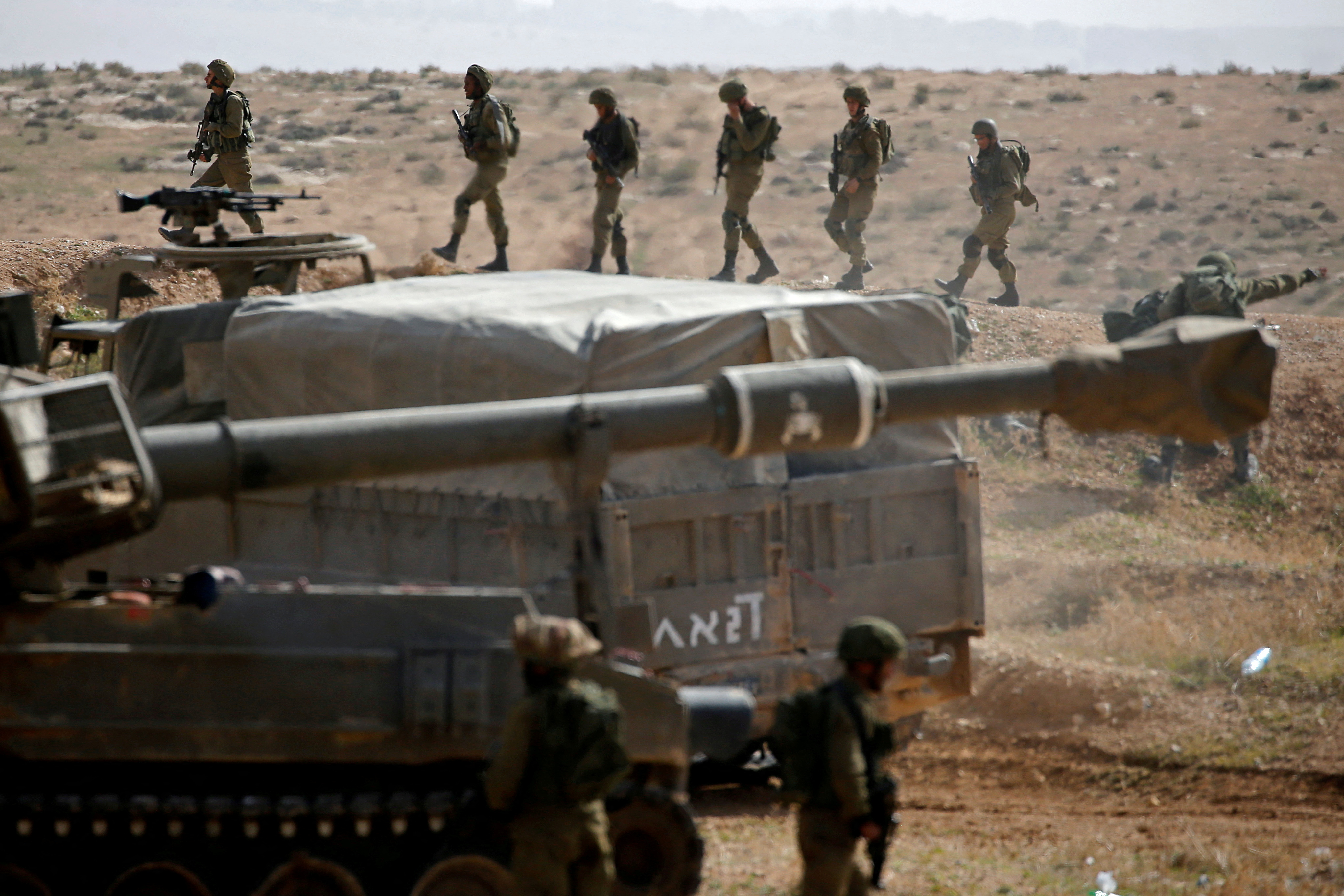 Israel soldiers take part in a military exercise in West Bank