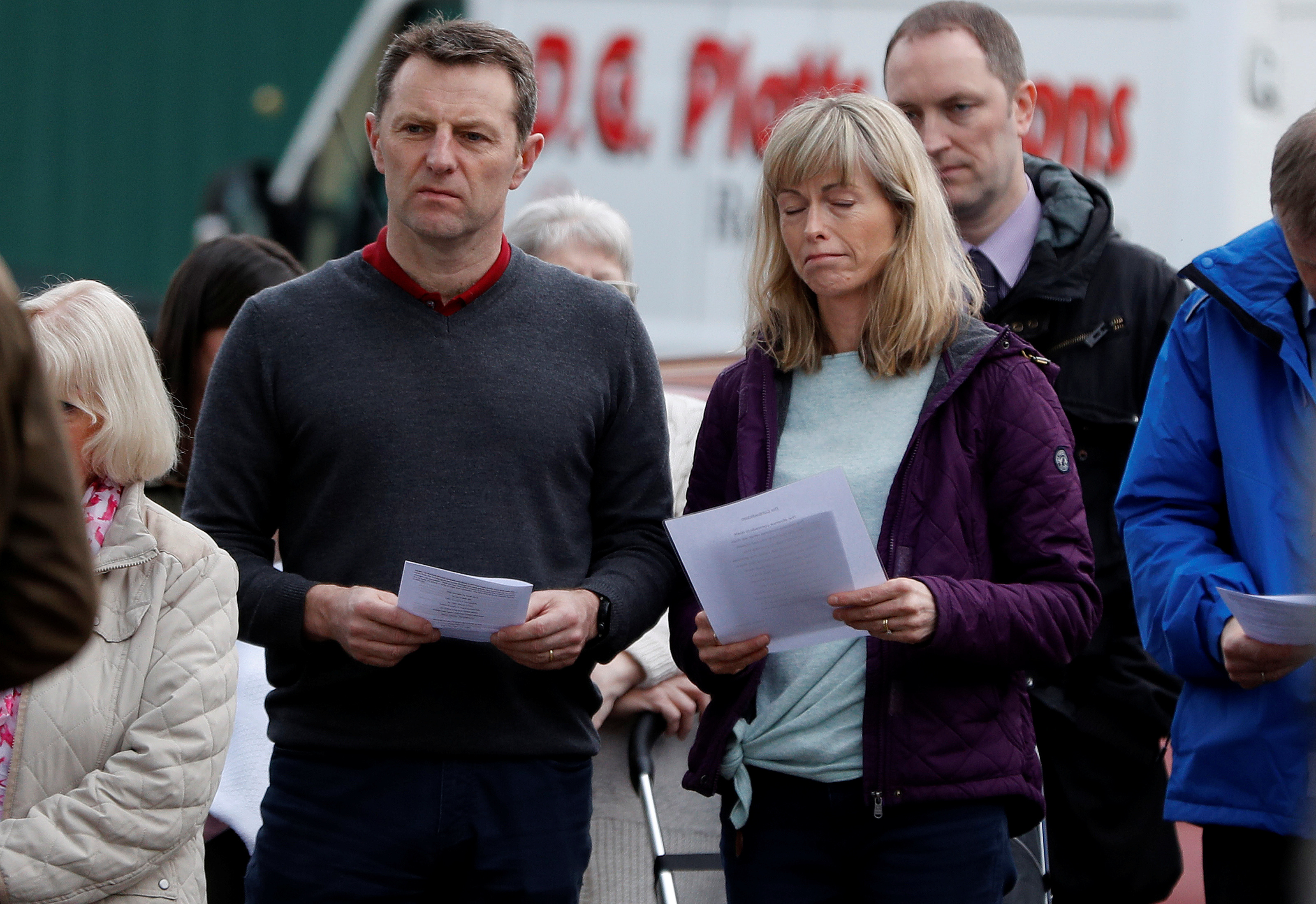 Kate and Gerry McCann attend a service to mark the 11th anniversary of the disappearance of their daughter Madeleine from a holiday flat in Portugal, near her home in Rothley