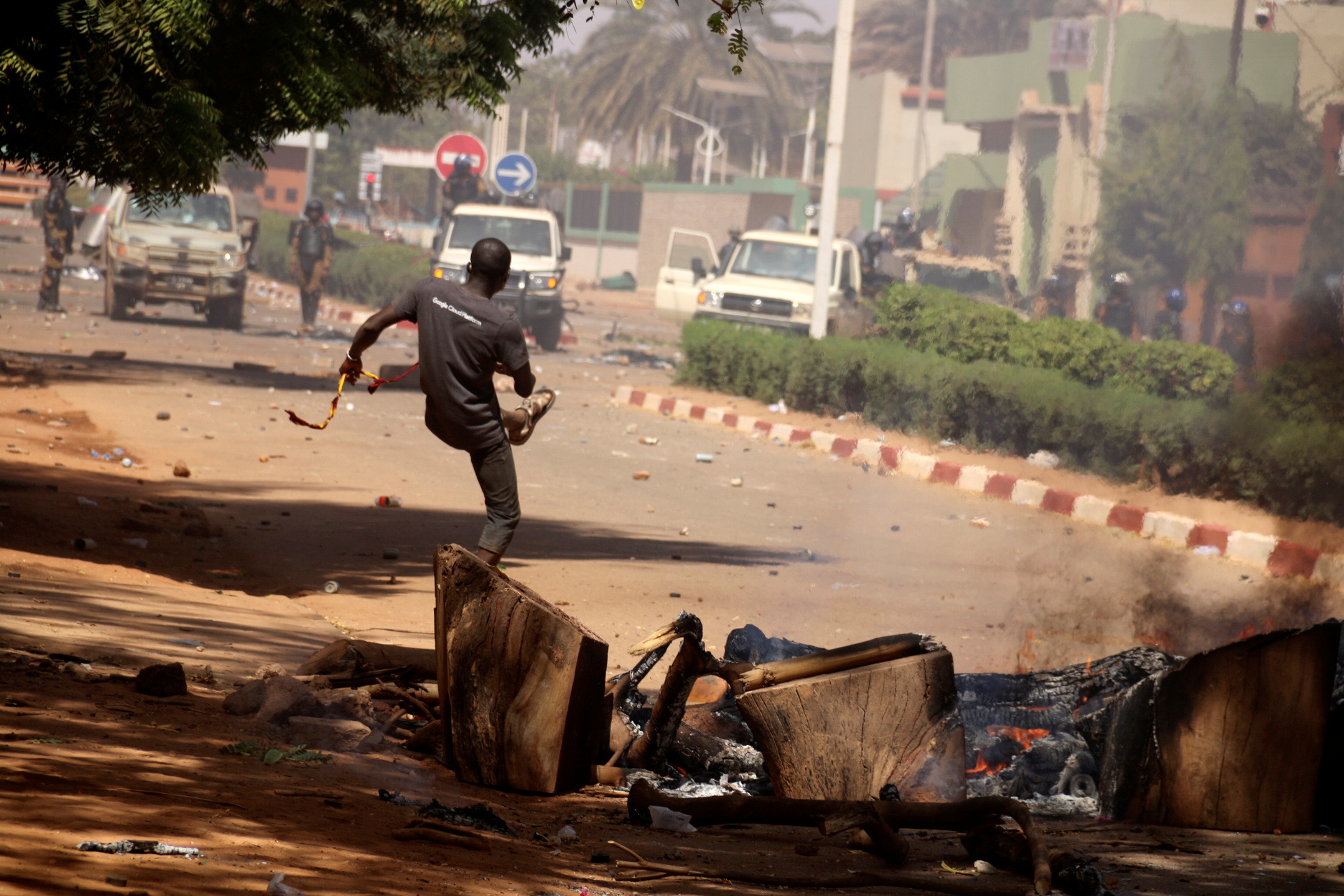 Civil society hold a protest in Ouagadougou