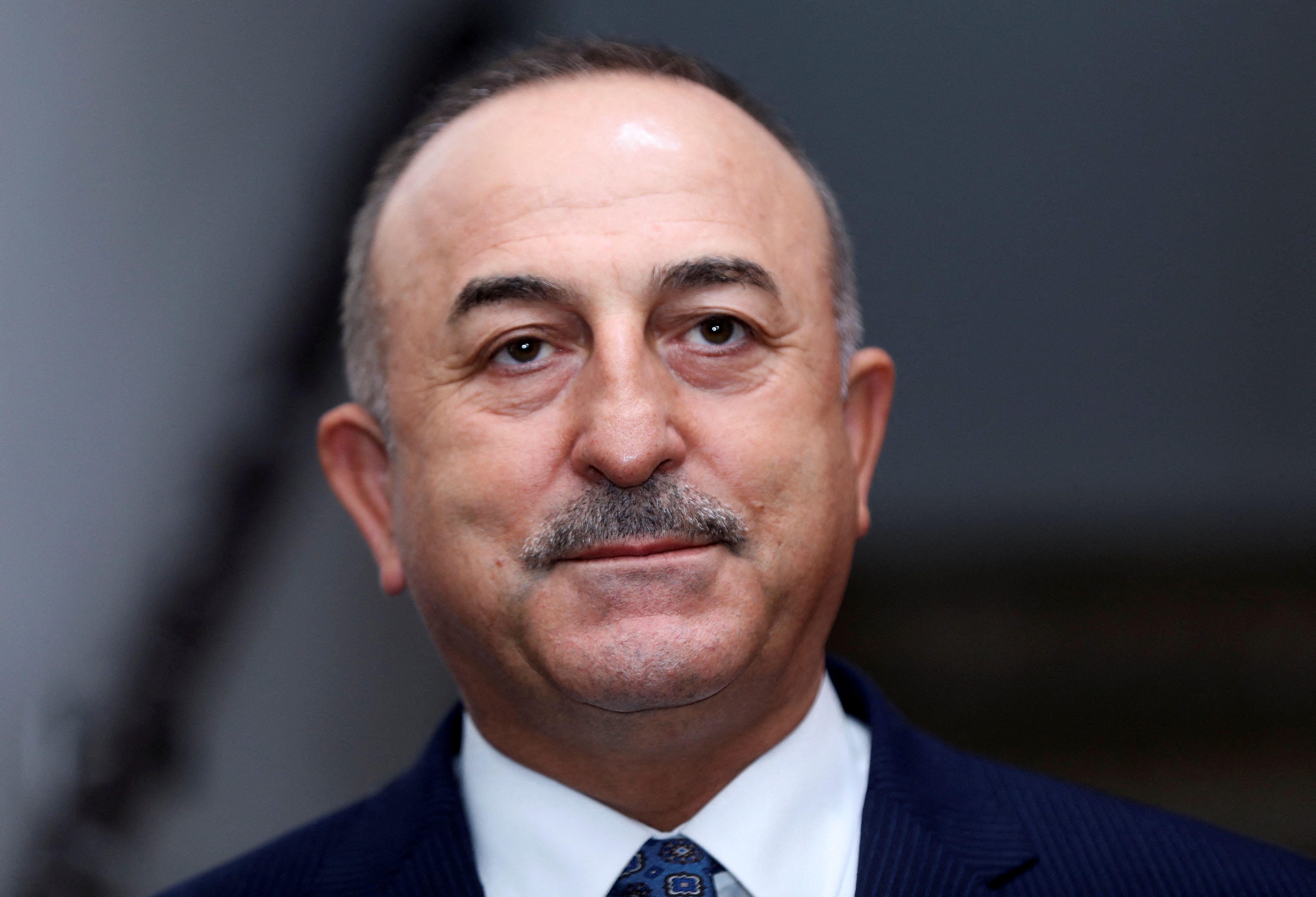 Turkish Foreign Minister Mevlut Cavusoglu attends a news conference in Beirut