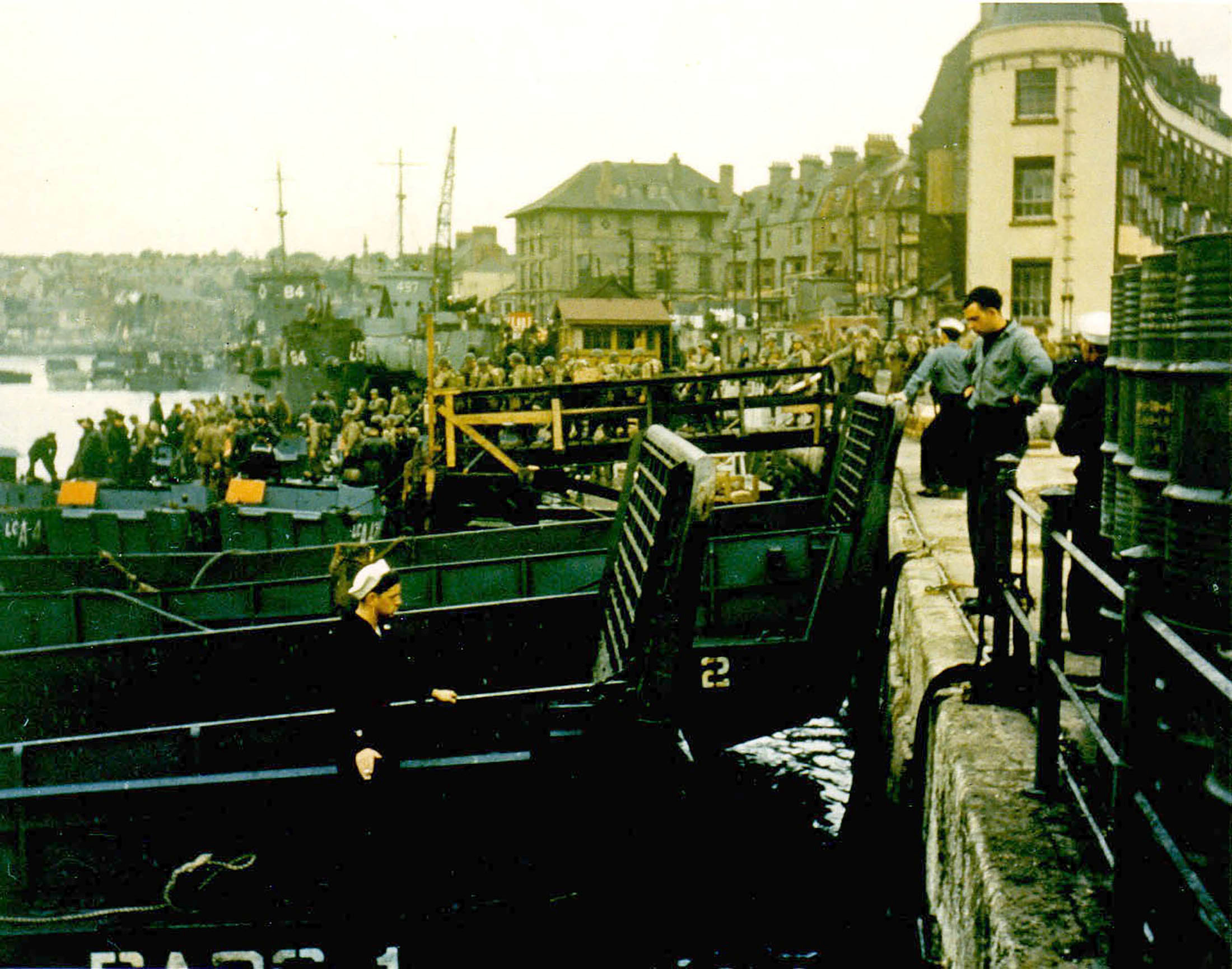 Landing craft await the 2nd Battalion U.S. Army Rangers in Weymouth