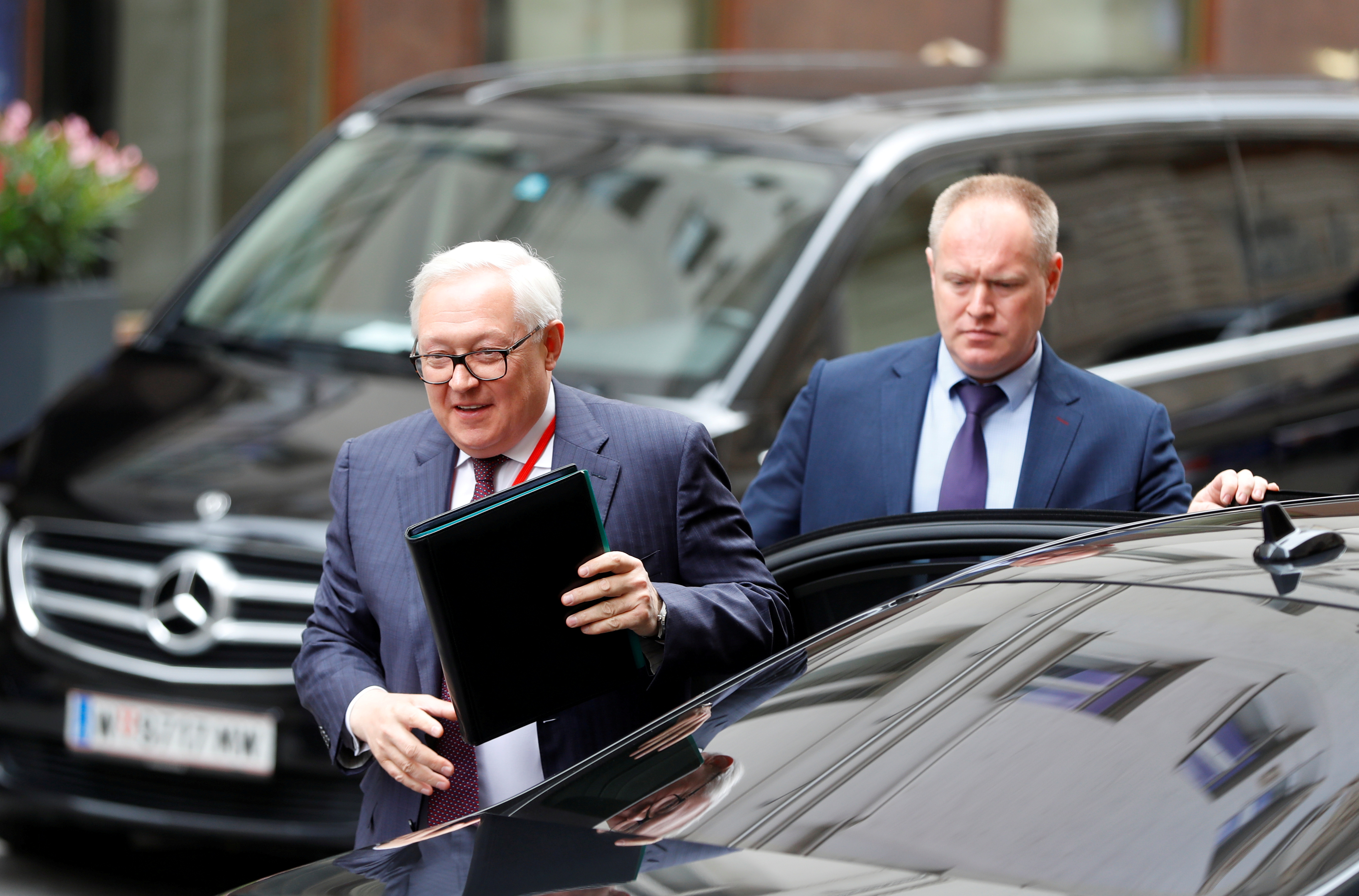 Russian Deputy Foreign Minister Sergei Ryabkov arrives for a meeting in Vienna