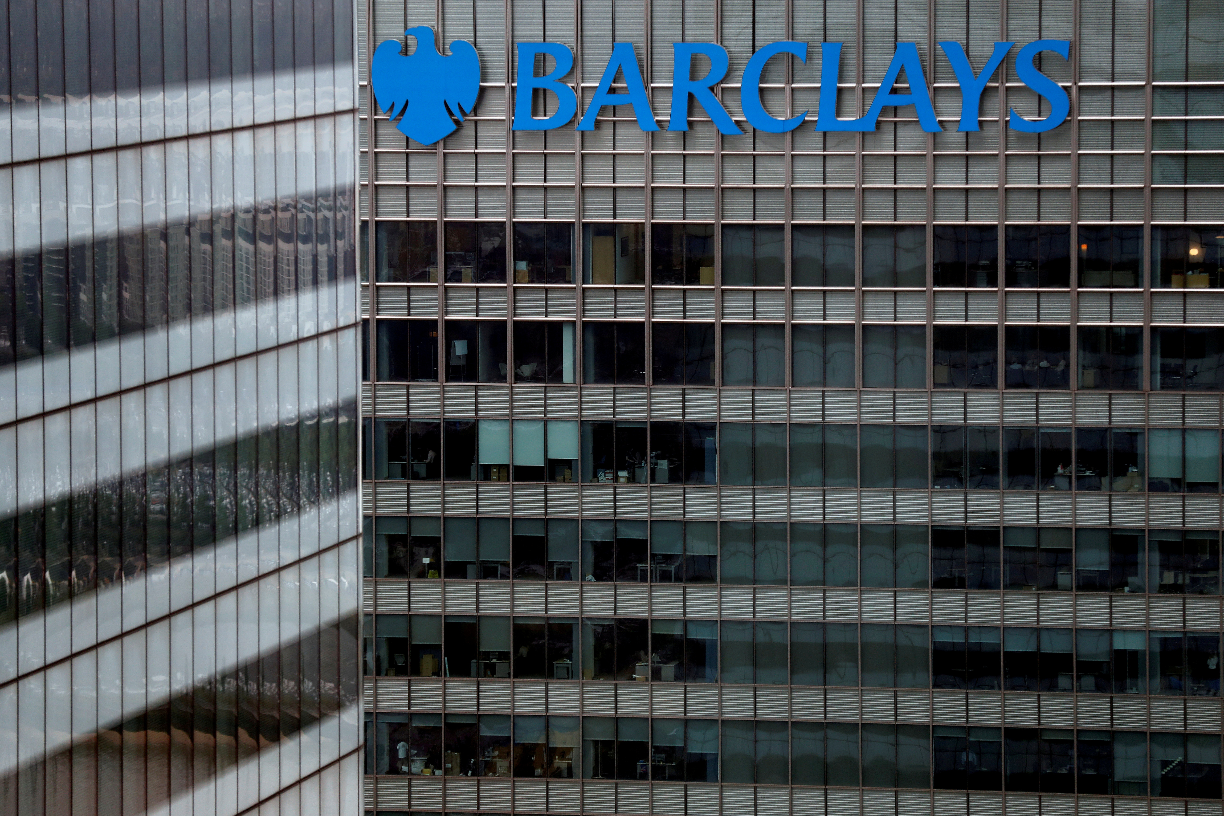 A Barclays bank building is seen at Canary Wharf in London, Britain May 17, 2017. REUTERS/Stefan Wermuth//File Photo