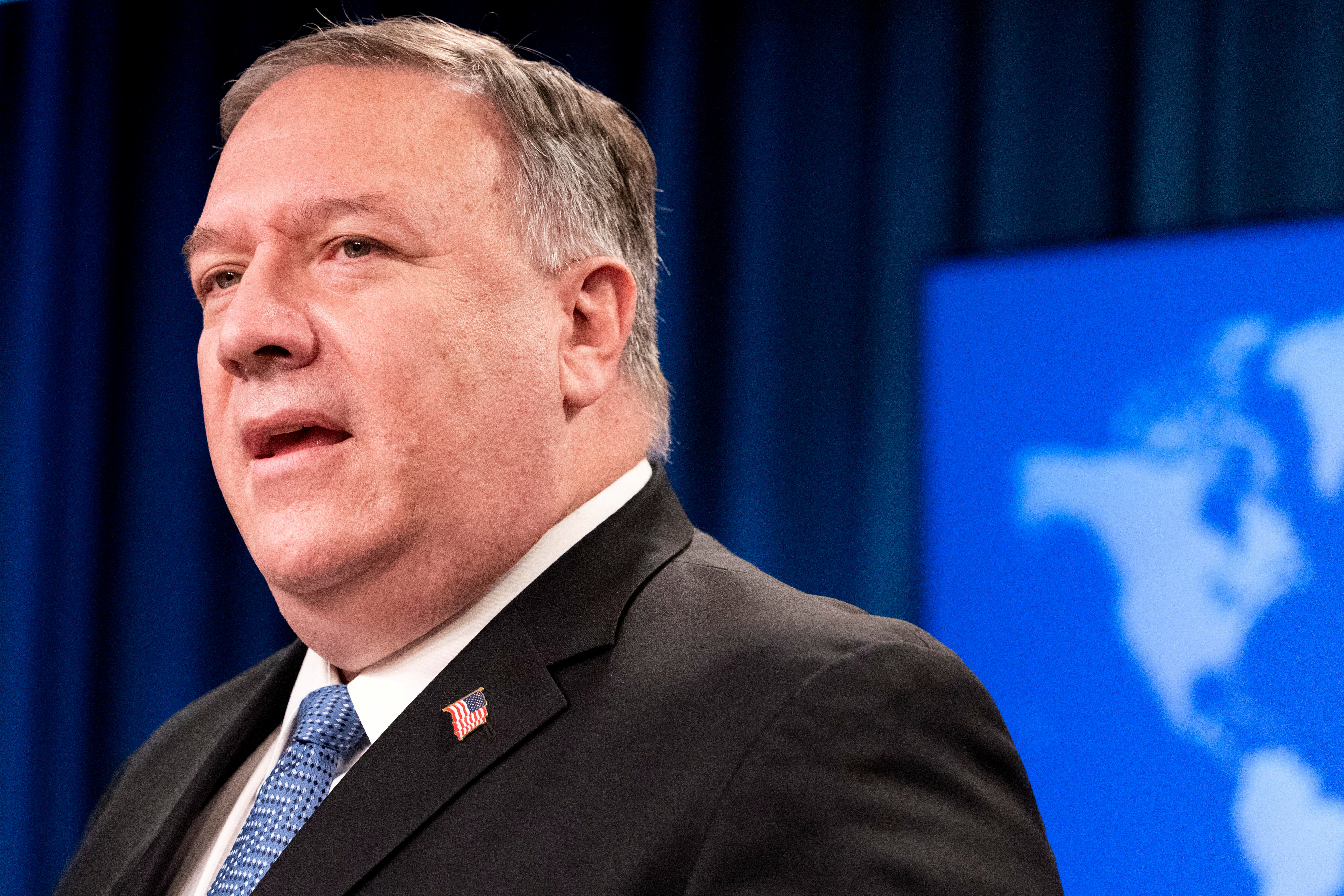 U.S. Secretary of State Mike Pompeo speaks during a media briefing at the State Department in Washington, U.S., November 10, 2020. Jacquelyn Martin/Pool via REUTERS/File Photo