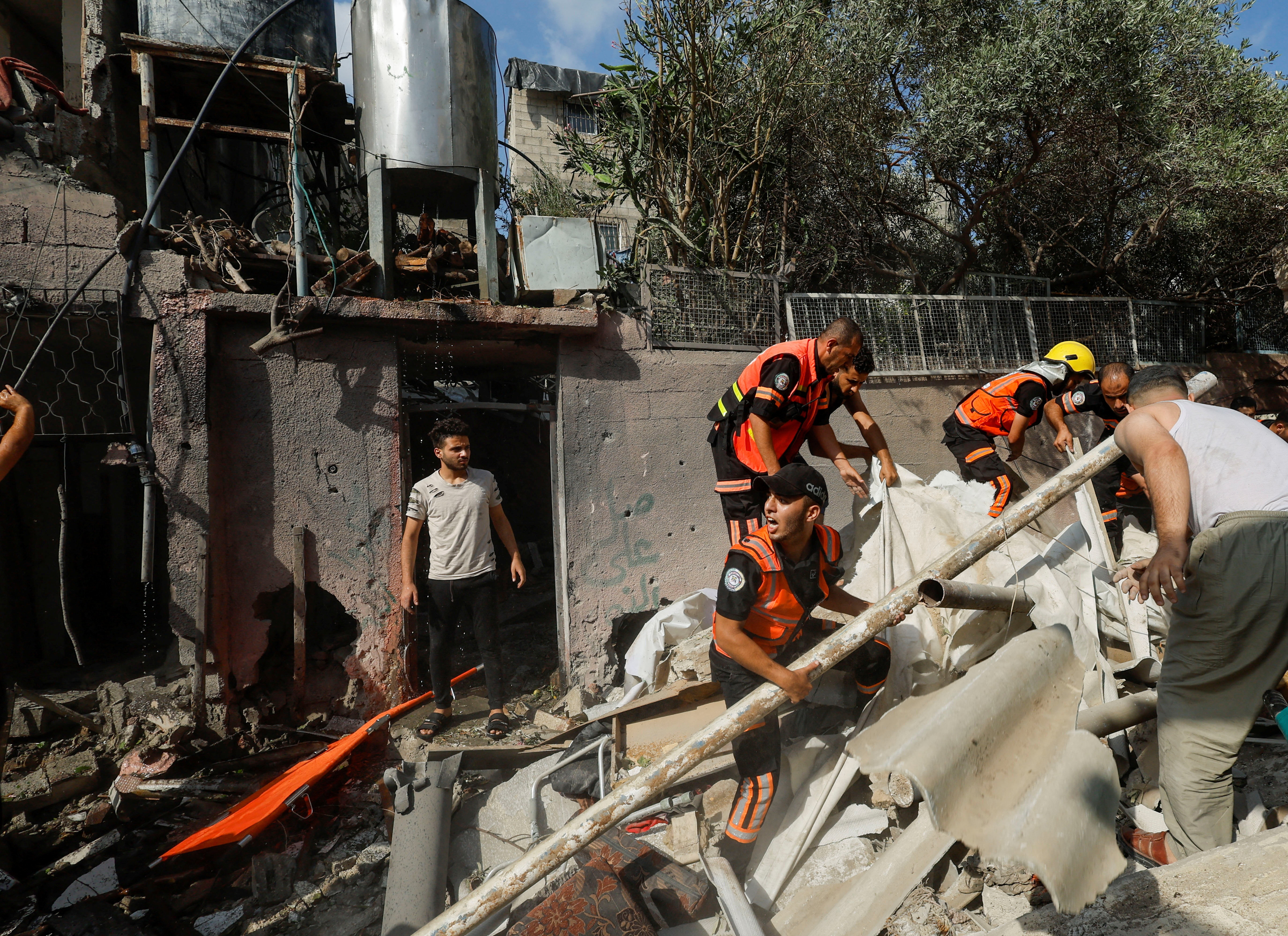 Palestinian house hit in Israeli air strike amid Israel-Gaza fighting