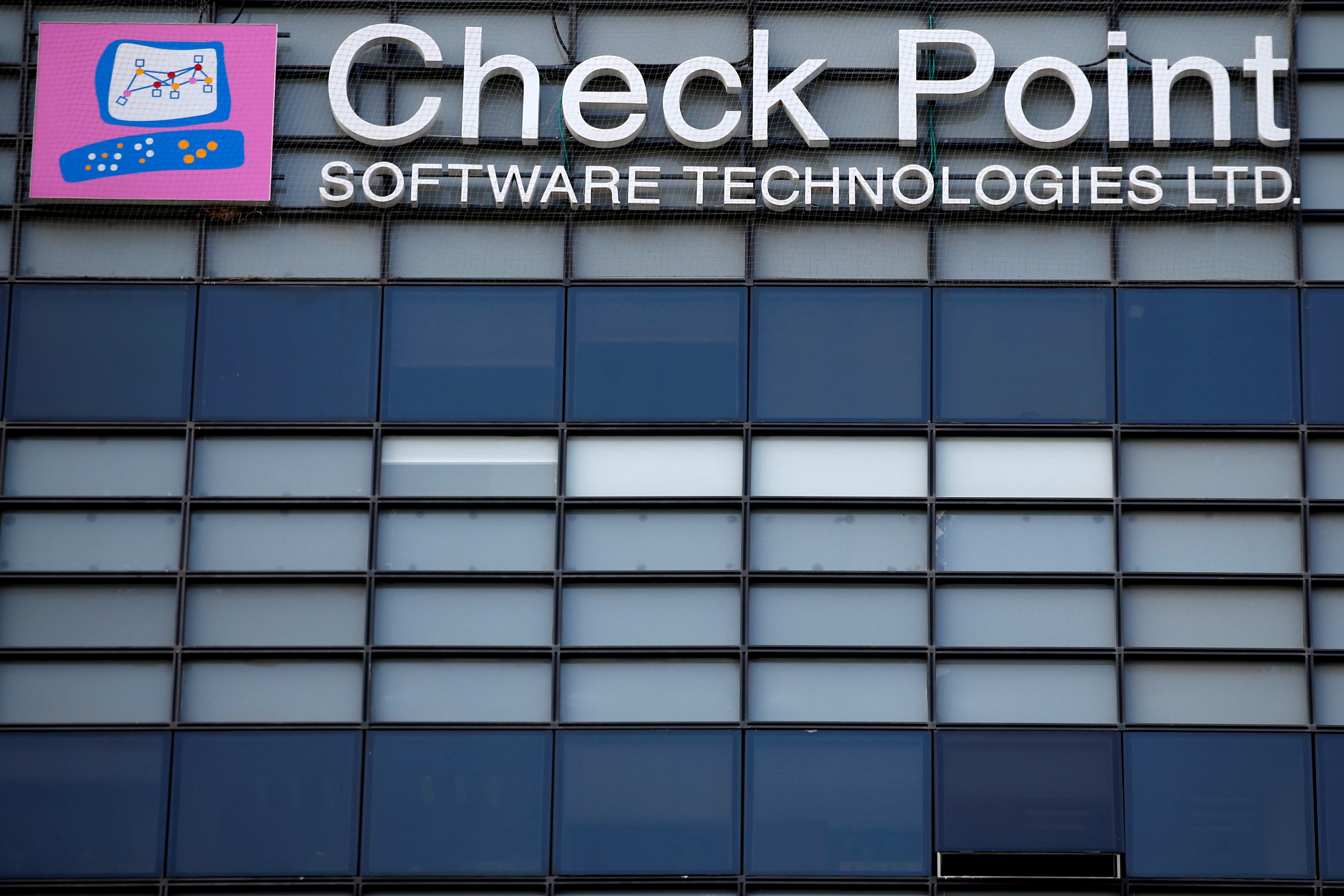 The logo of network security provider Check Point Software Technologies Ltd is seen at their headquarters in Tel Aviv, Israel August 14, 2016. Picture taken August 14, 2016. REUTERS/Baz Ratner