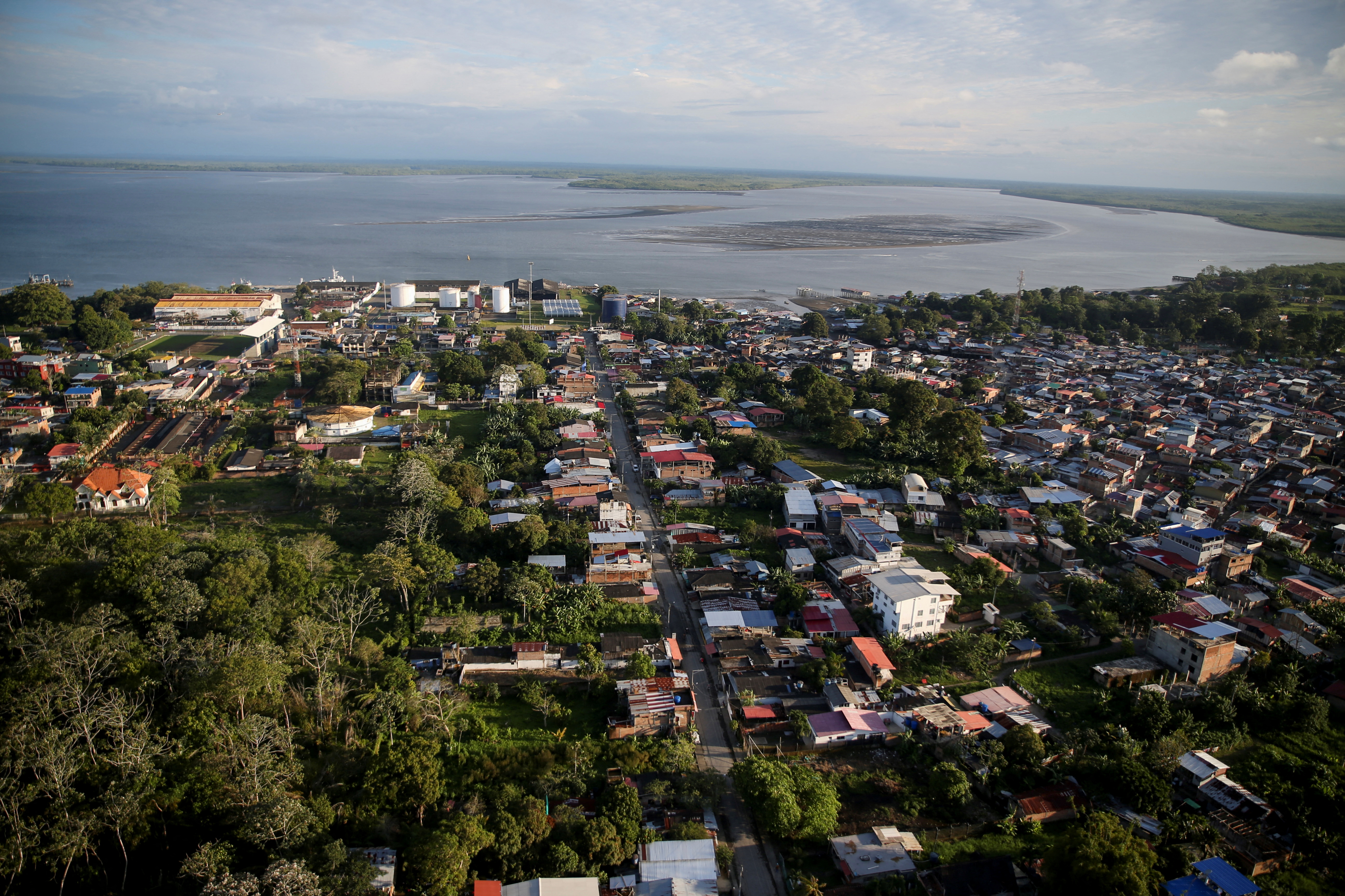 An aerial view taken in an overflight over Tumaco