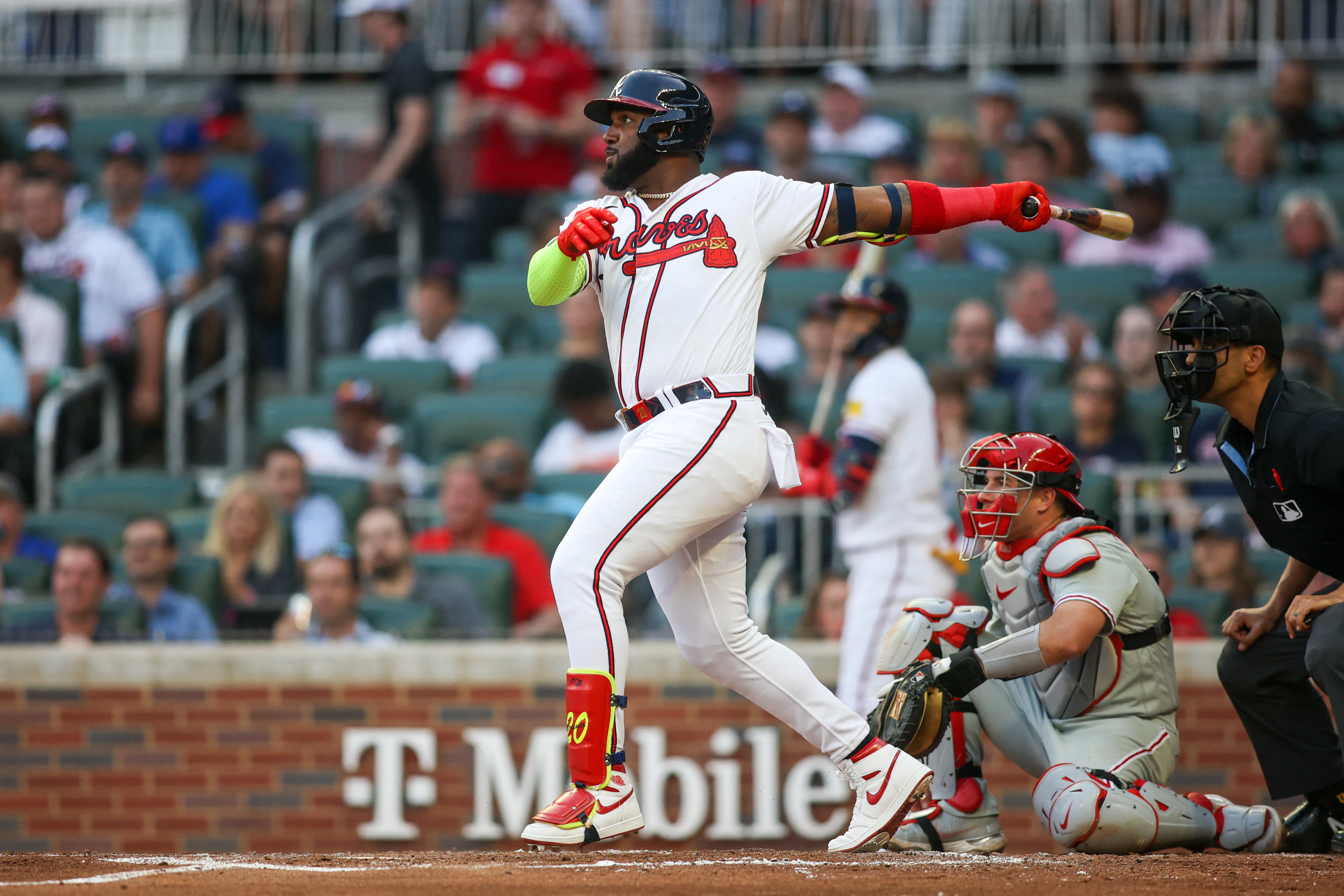 Hours before Marcell Ozuna's tape-measure homer, his wife went deep in a  softball game