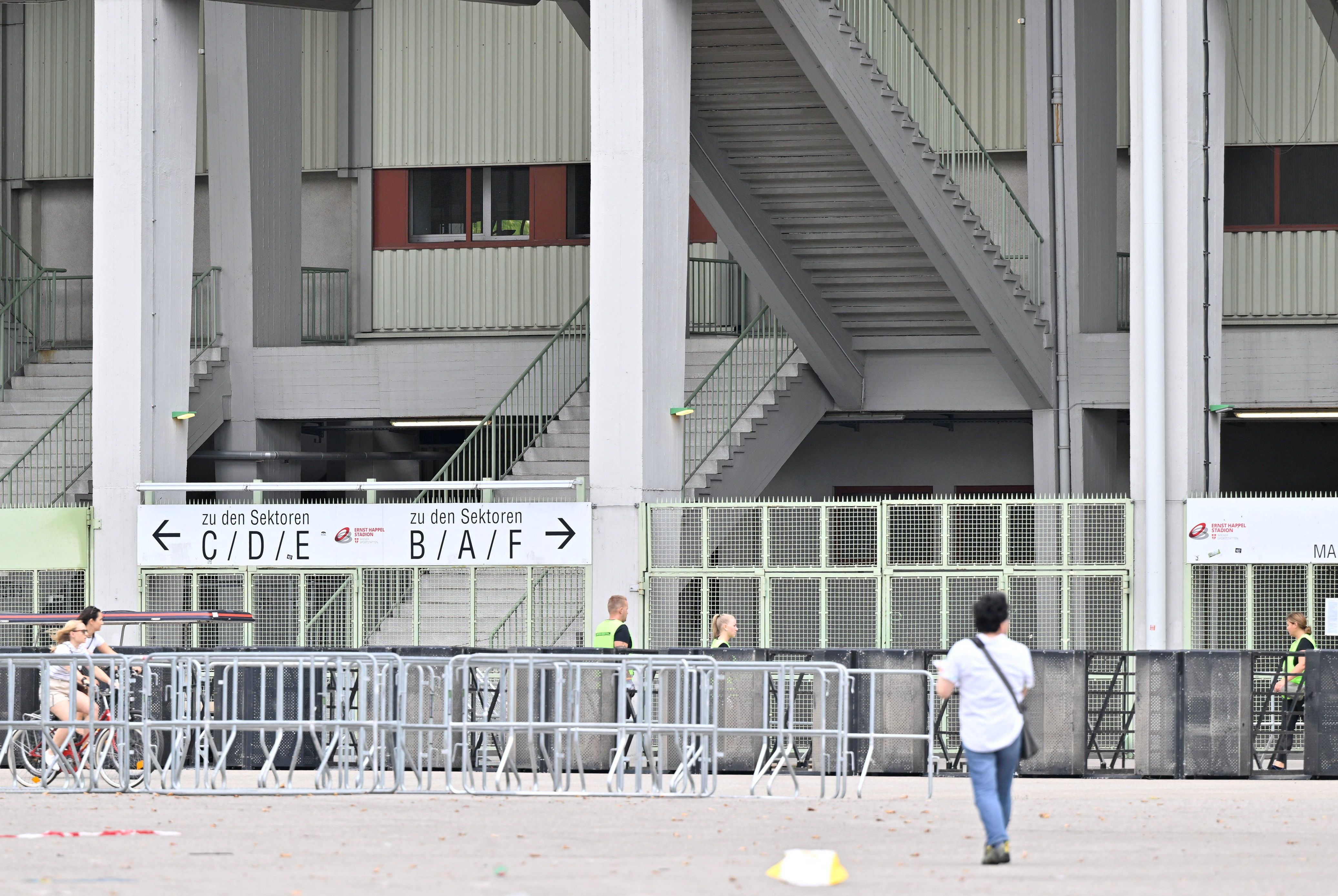 General view outside Happel stadium after Taylor Swift's three concerts in Vienna this week were canceled