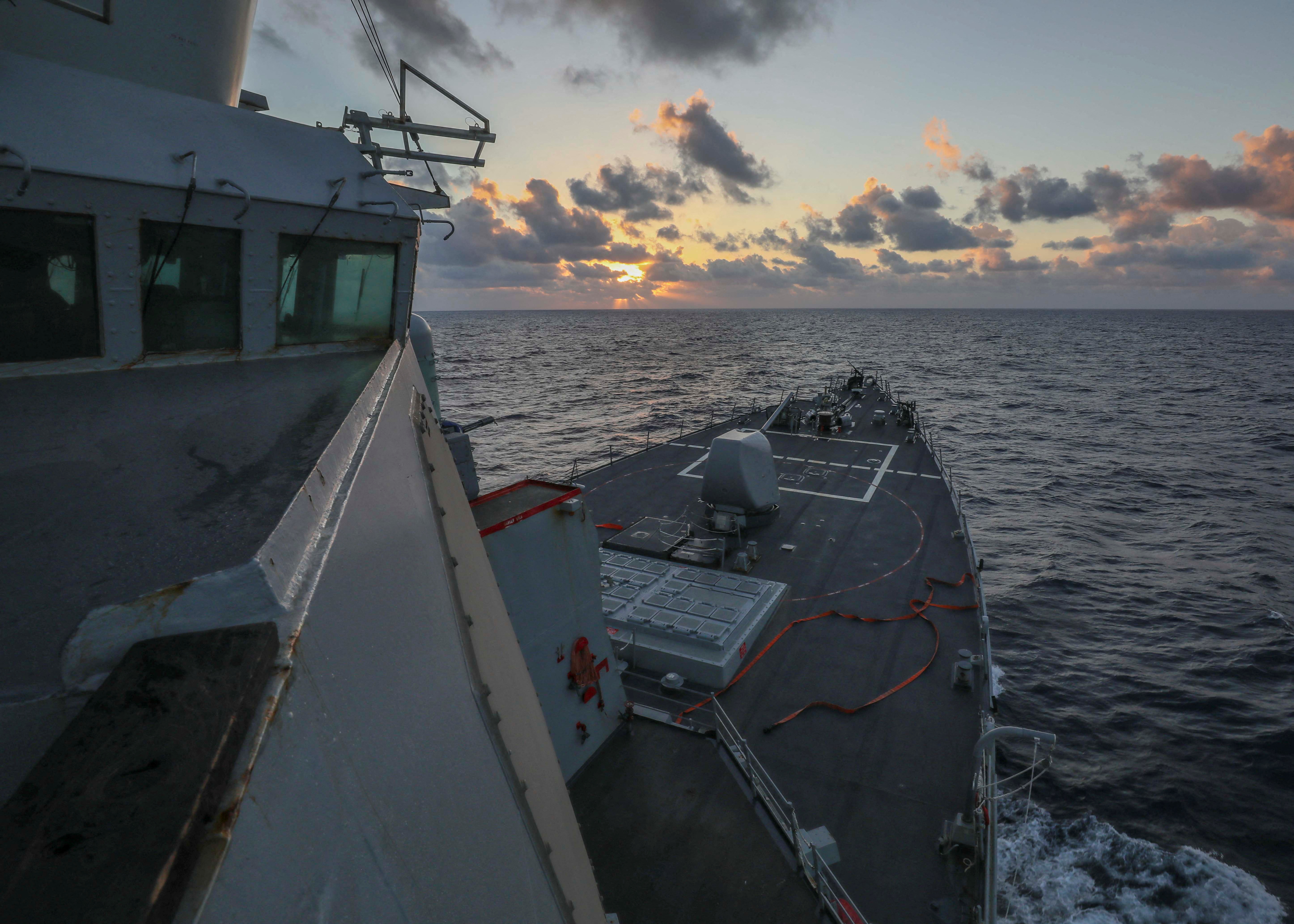 Handout image of Arleigh Burke-class guided-missile destroyer USS Benfold