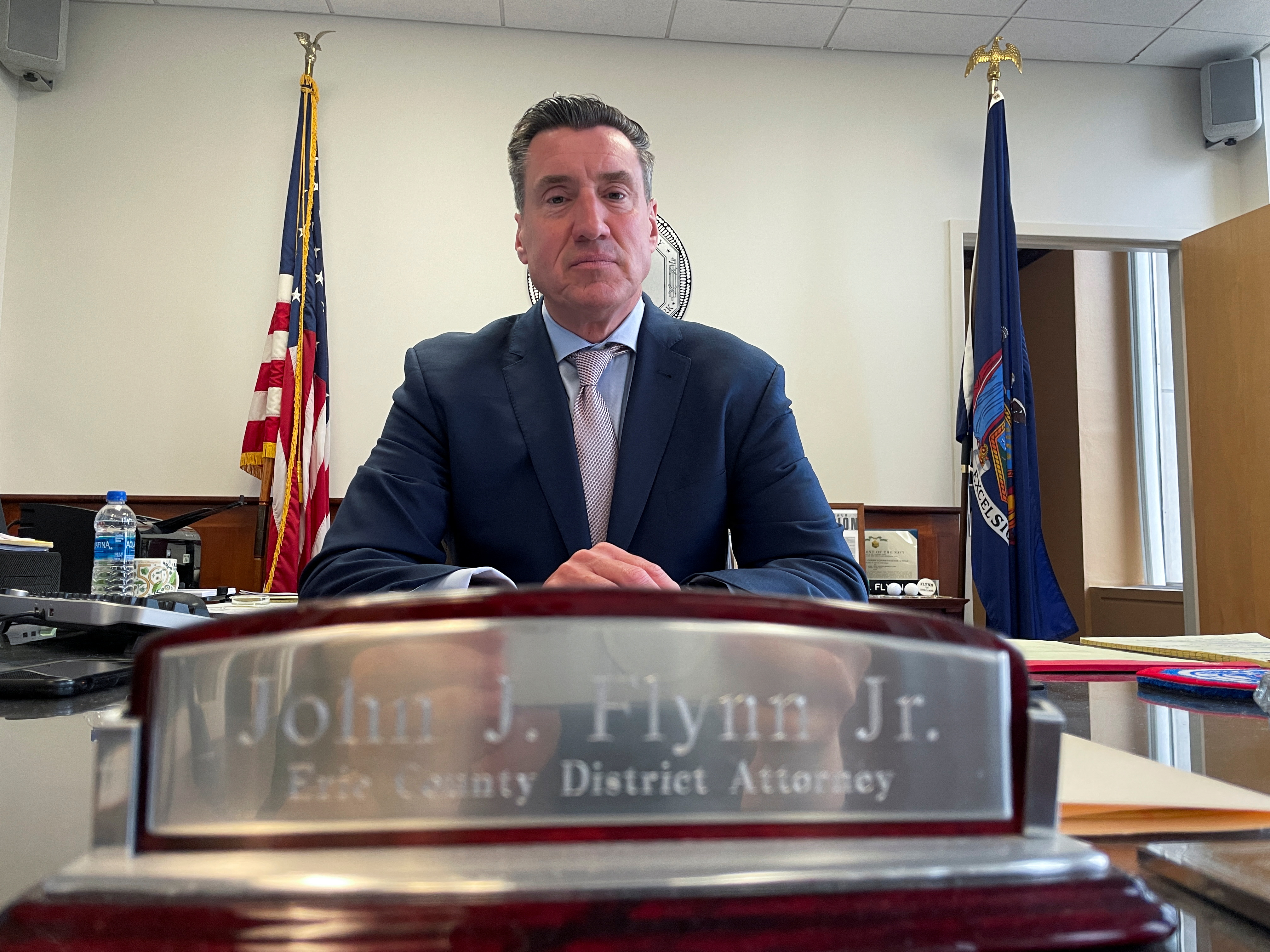 Erie County District Attorney John Flynn speaks to Reuters about the supermarket shooter investigation, in Buffalo