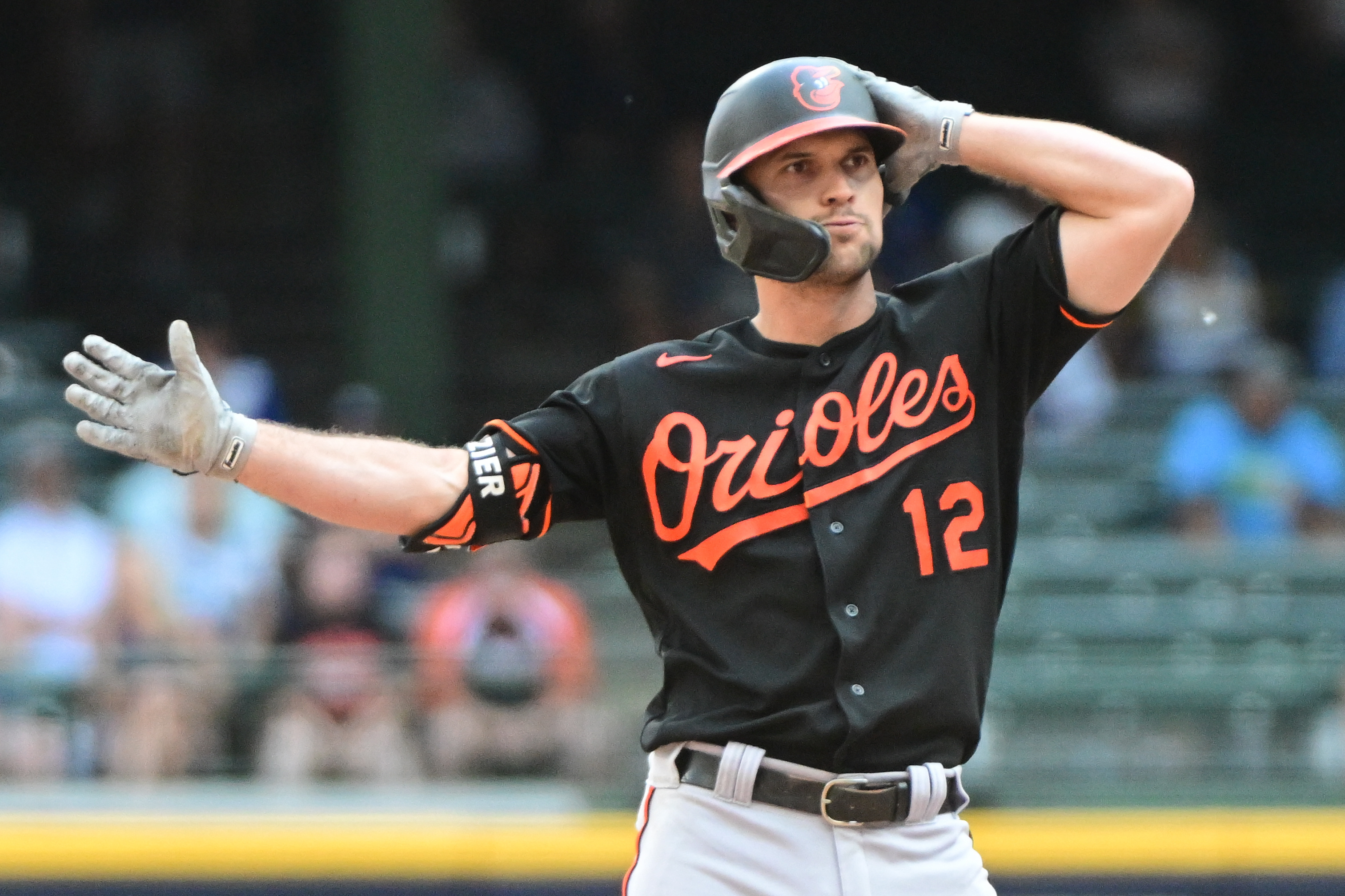 MILWAUKEE, WI - JUNE 08: Baltimore Orioles designated hitter Adley