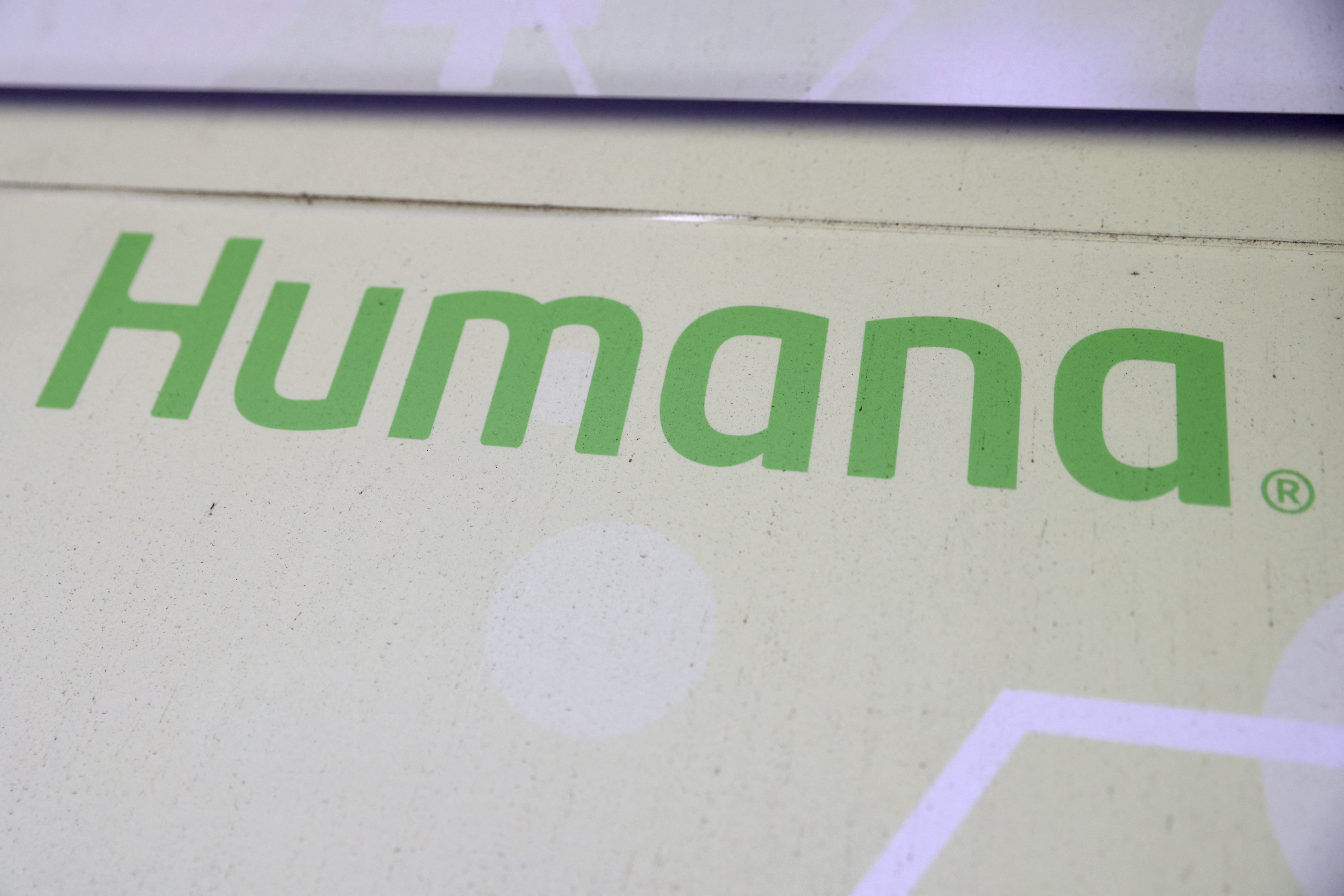 Signage for Humana Inc. is pictured at a health facility in Queens, New York City