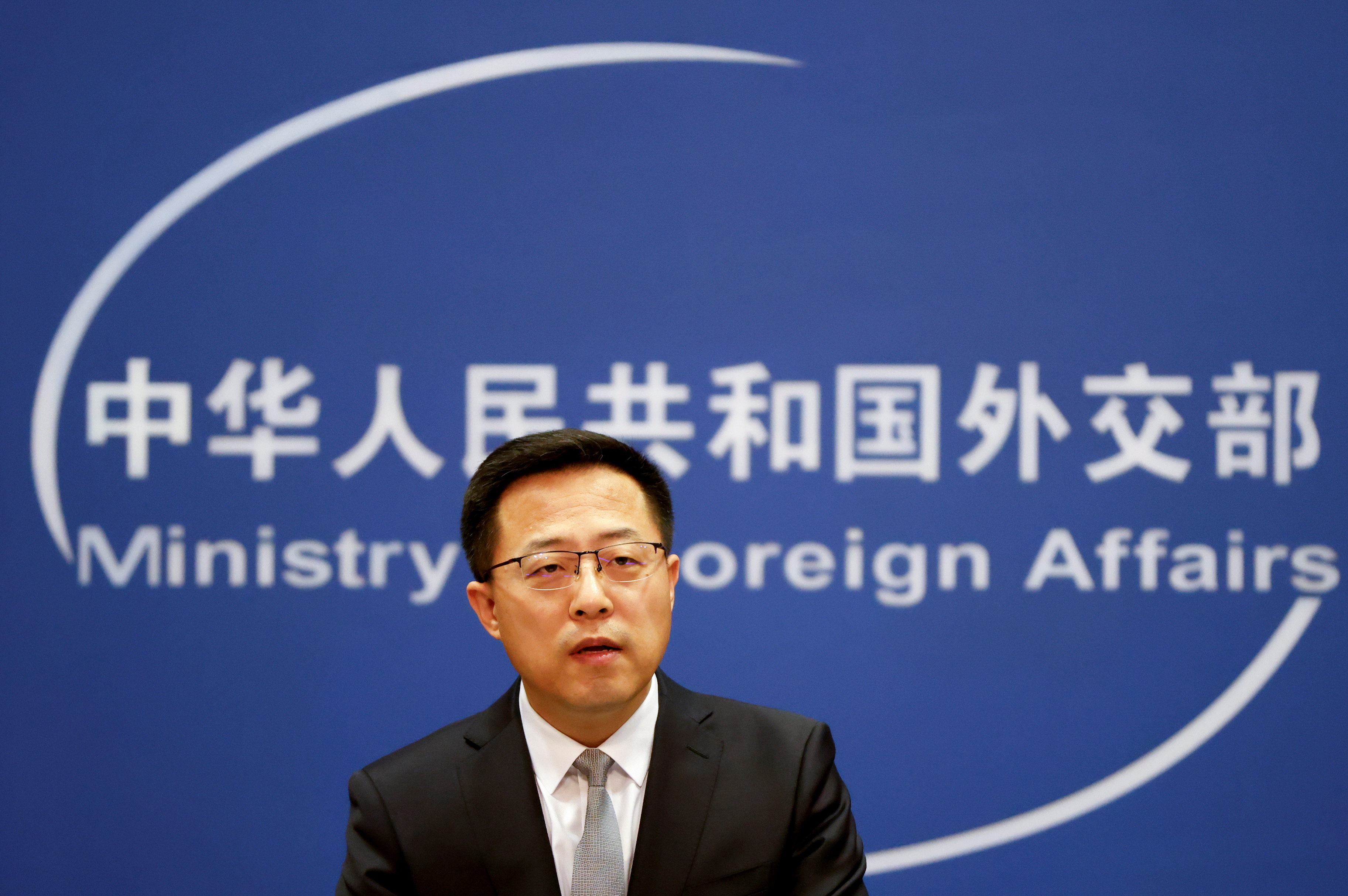 China's foreign ministry spokesperson Zhao Lijian attends a news conference in Beijing
