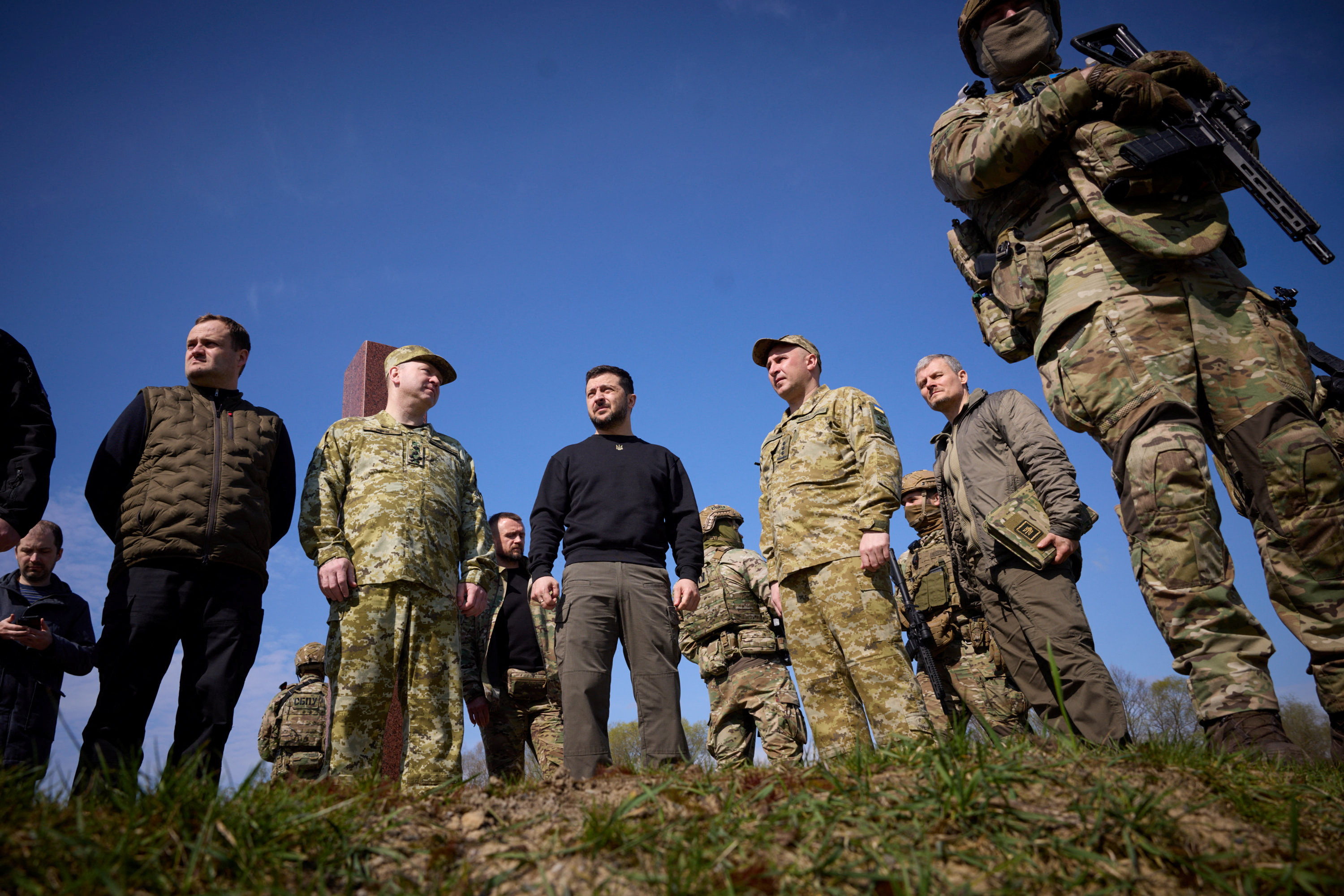 Ukraine's Zelenskiy Visits Border With Belarus And Poland | Reuters