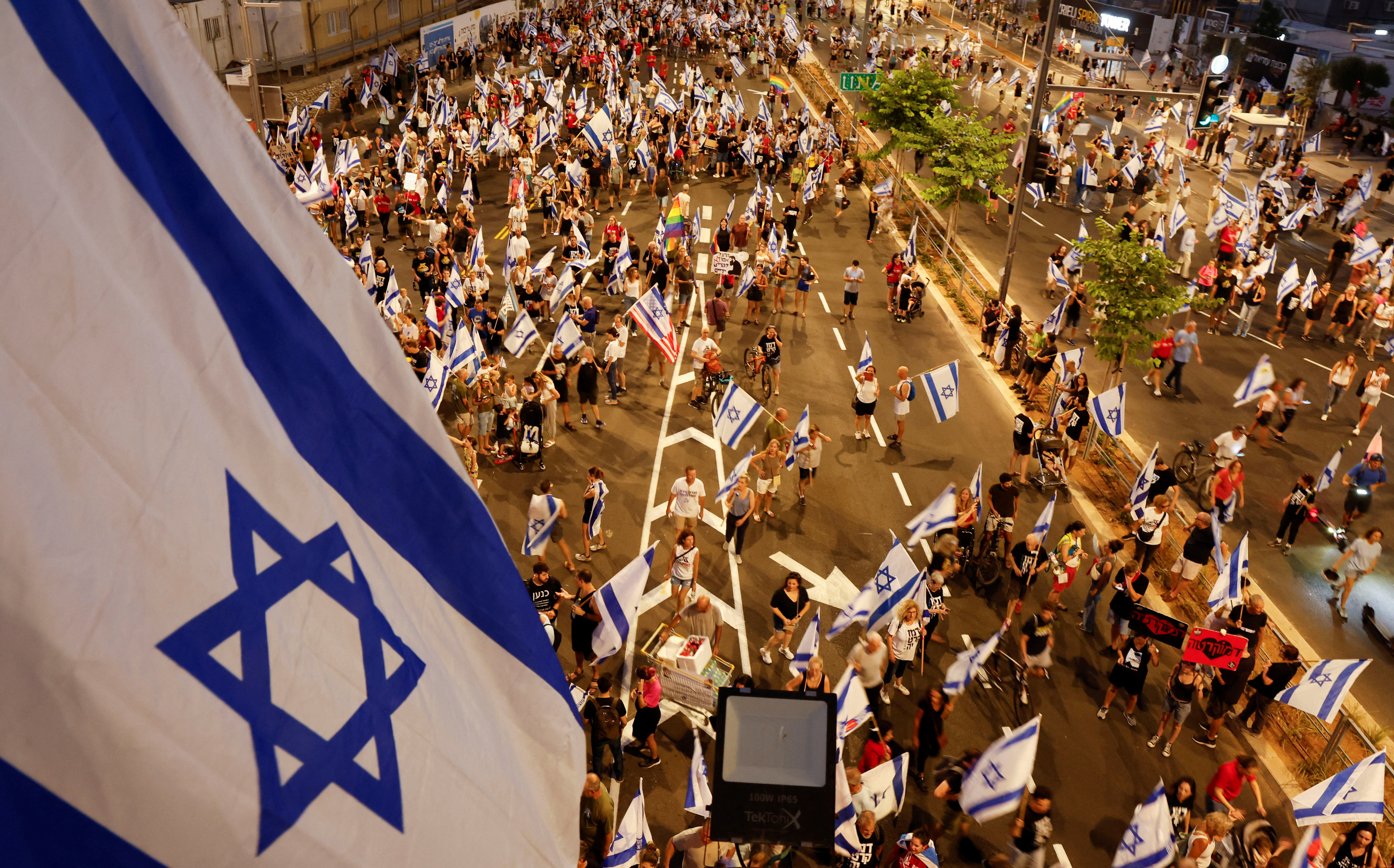 Demonstration against Israeli Prime Minister Netanyahu in Tel Aviv
