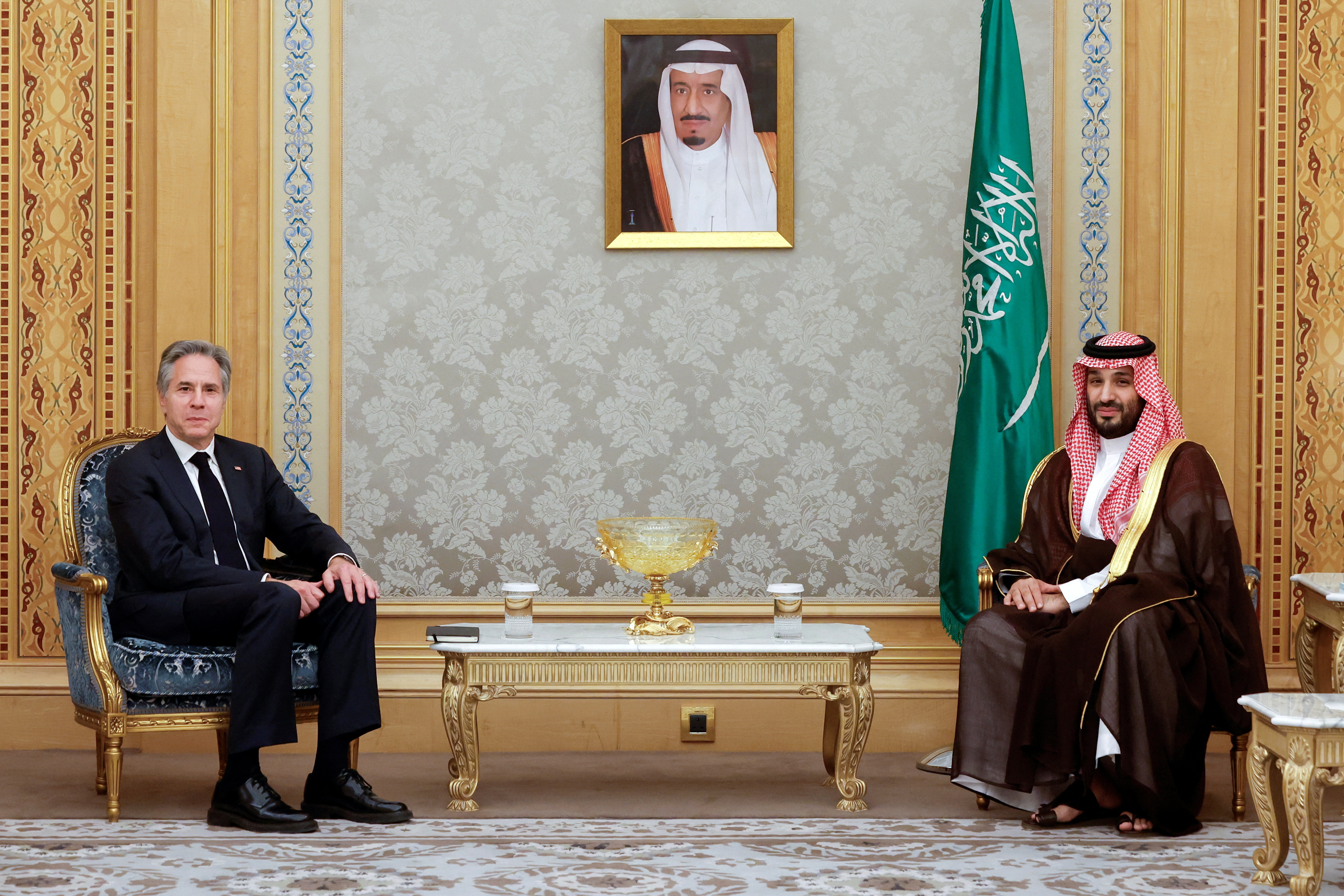 U.S. Secretary of State Blinken meets with Saudi Crown Prince and Prime Minister Mohammed bin Salman in Riyadh
