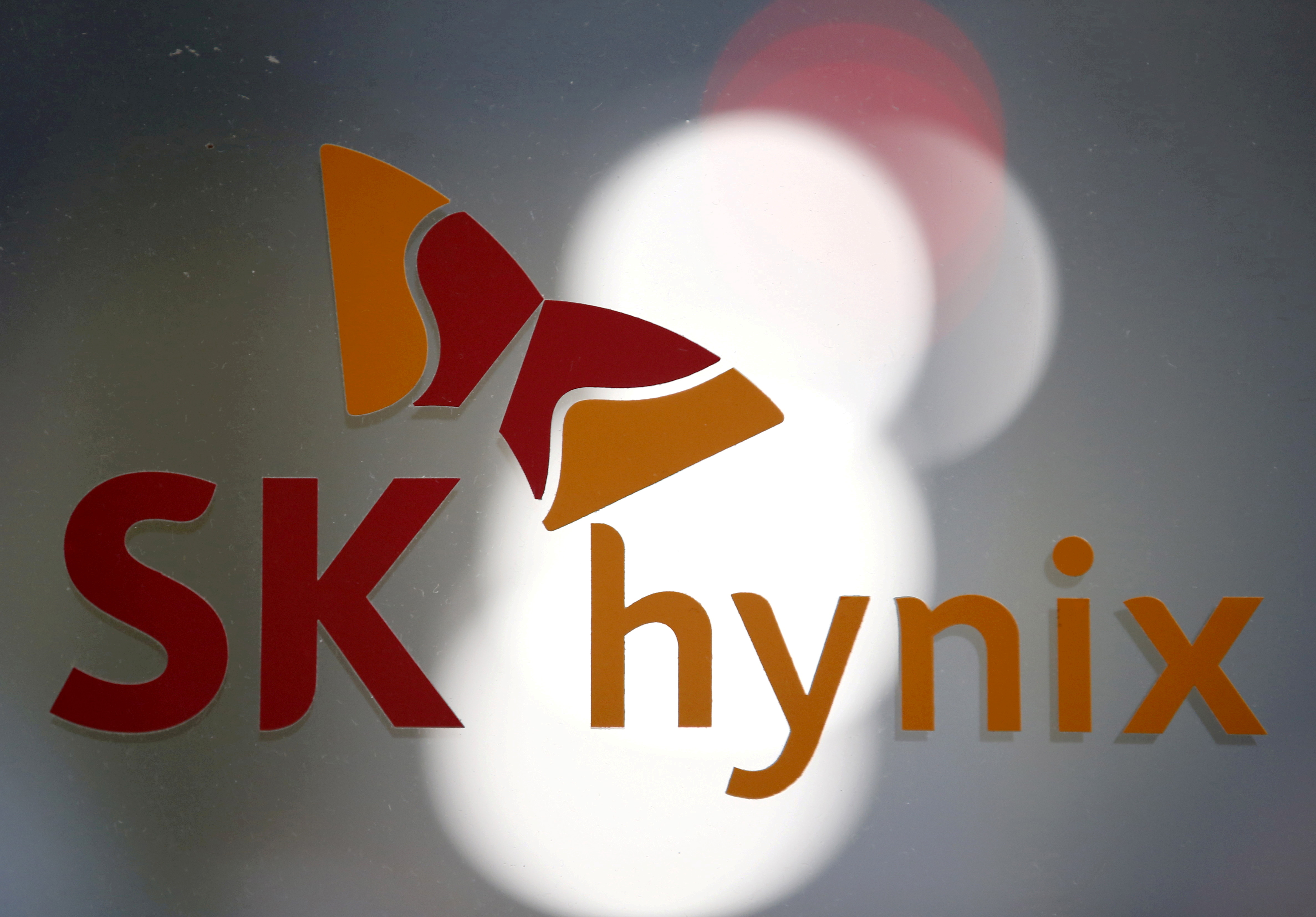 FILE PHOTO: The logo of SK Hynix is seen at its headquarters in Seongnam